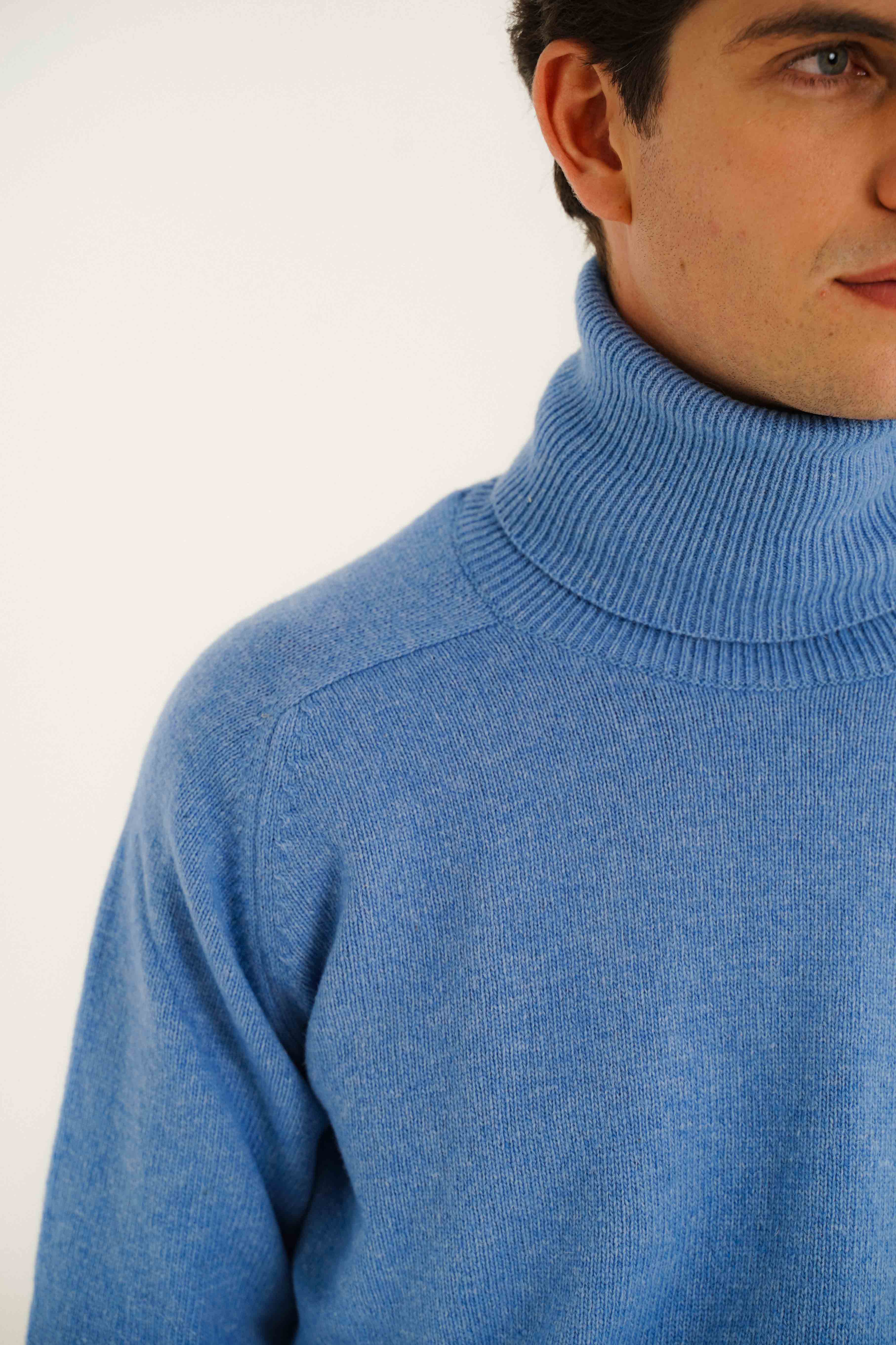 Jersey Cuello Vuelto Lambswool - Azul - Fernando de Cárcer
