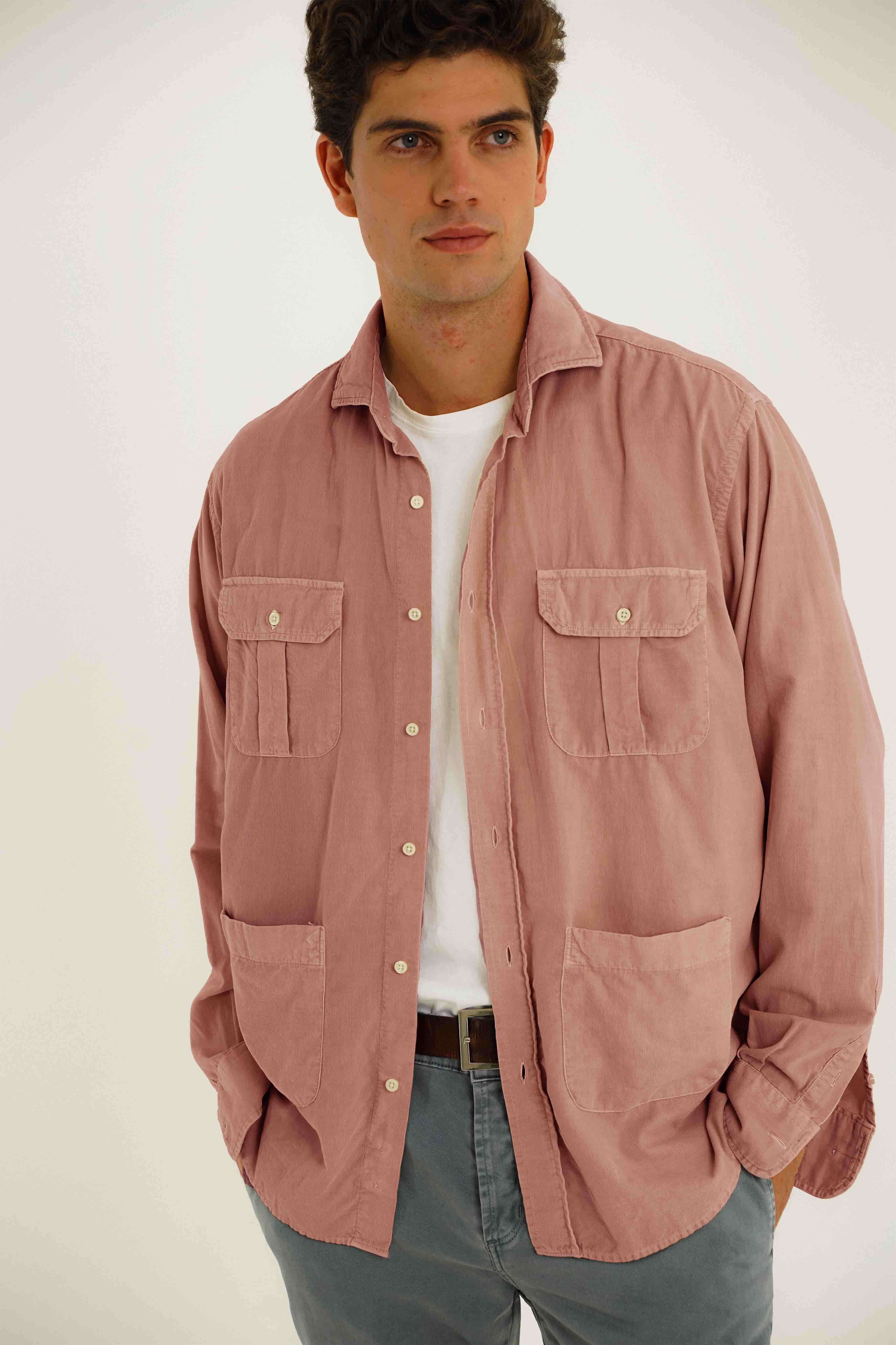 <tc>Shirt</tc> <tc>21-Wales Corduroy</tc> 4 Pockets - Salmon