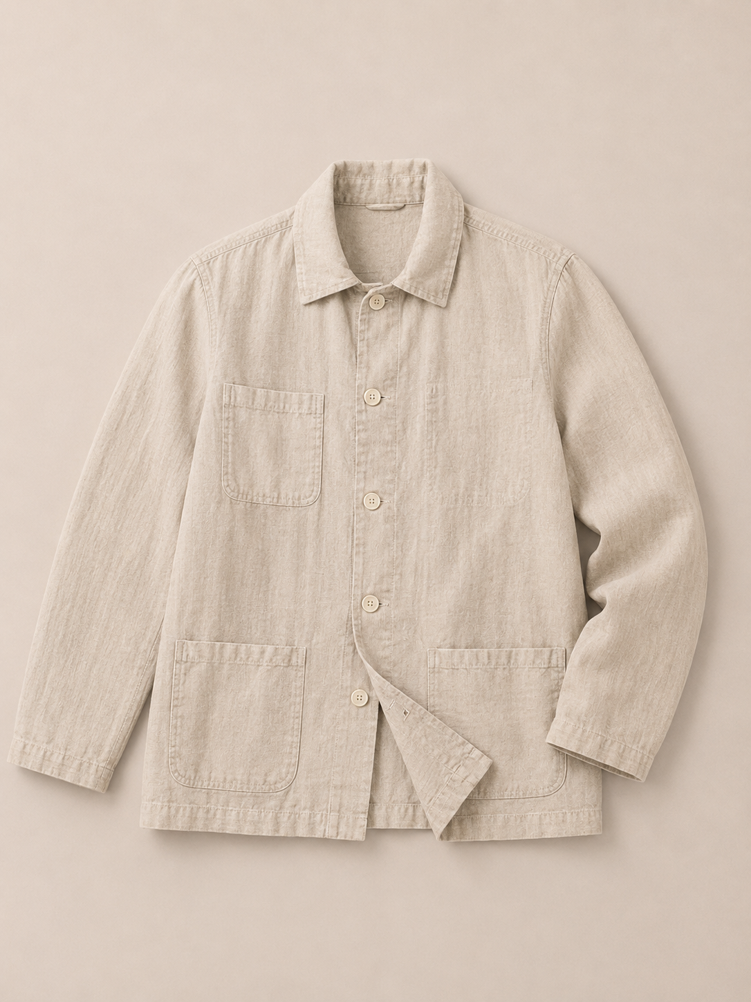 Sobrecamisa de Lino - Beige