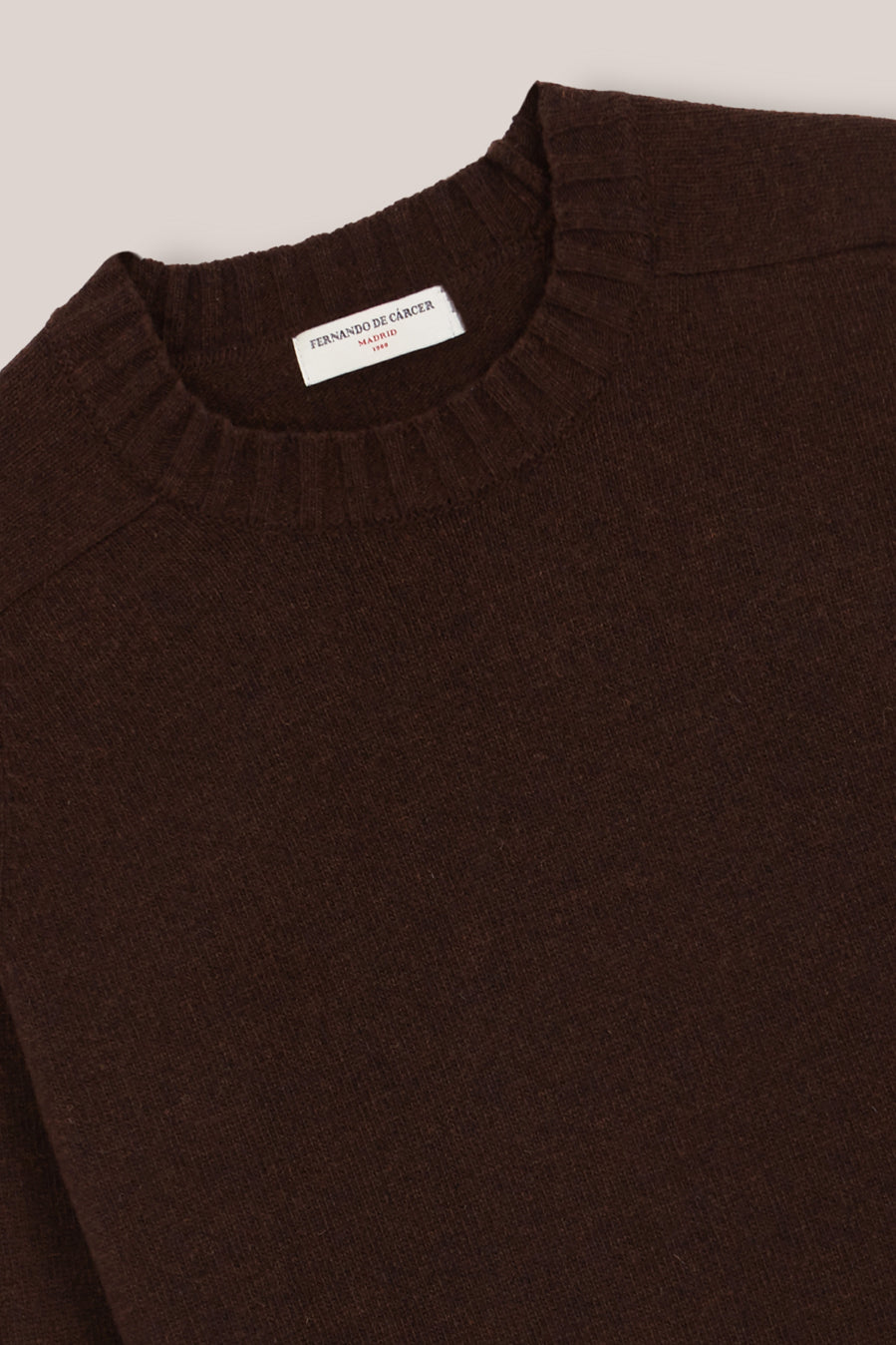 Jersey Cuello Redondo Lambswool - Chocolate