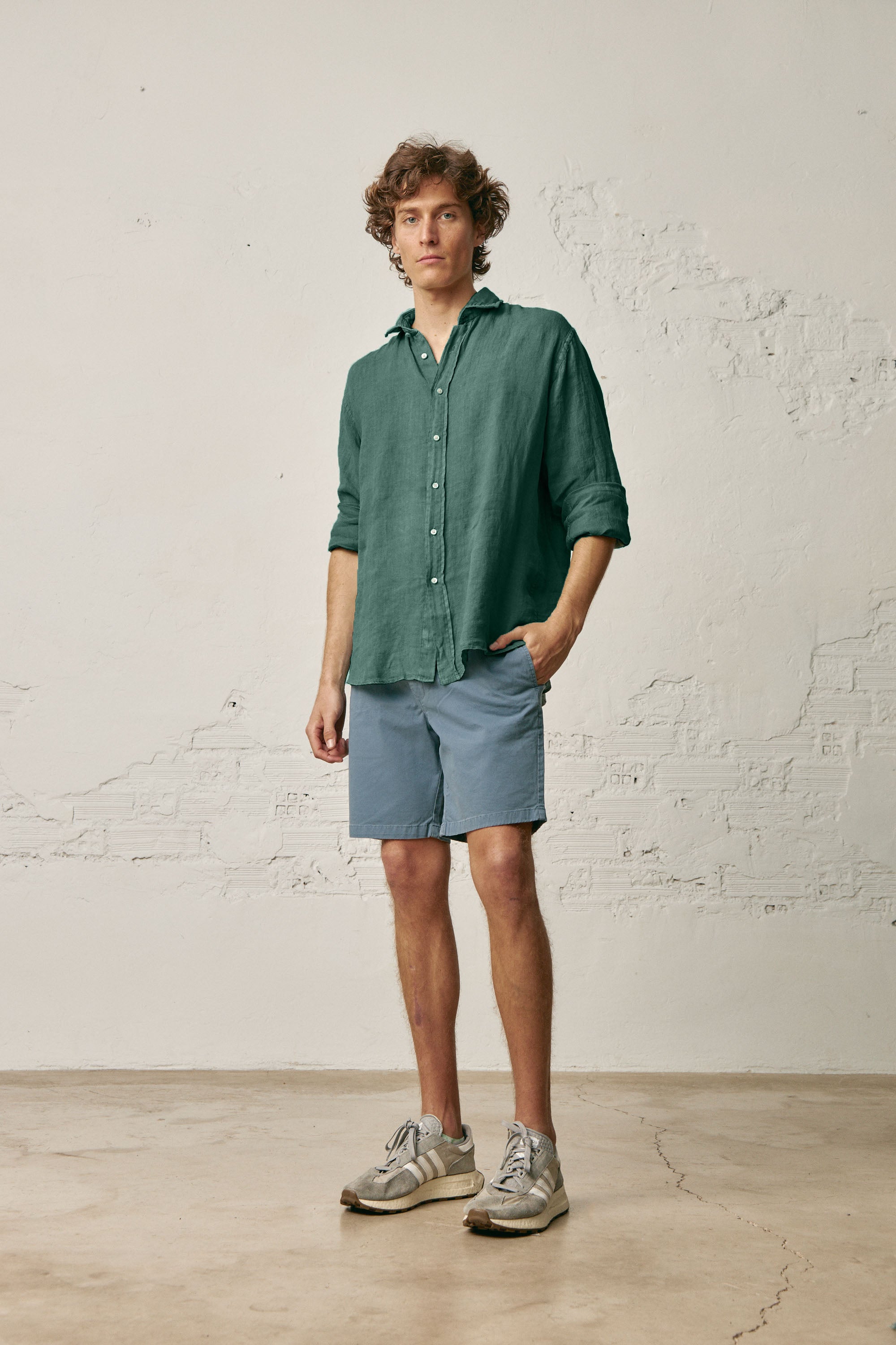 Camisa de Lino - Verde Petróleo - Fernando de Cárcer
