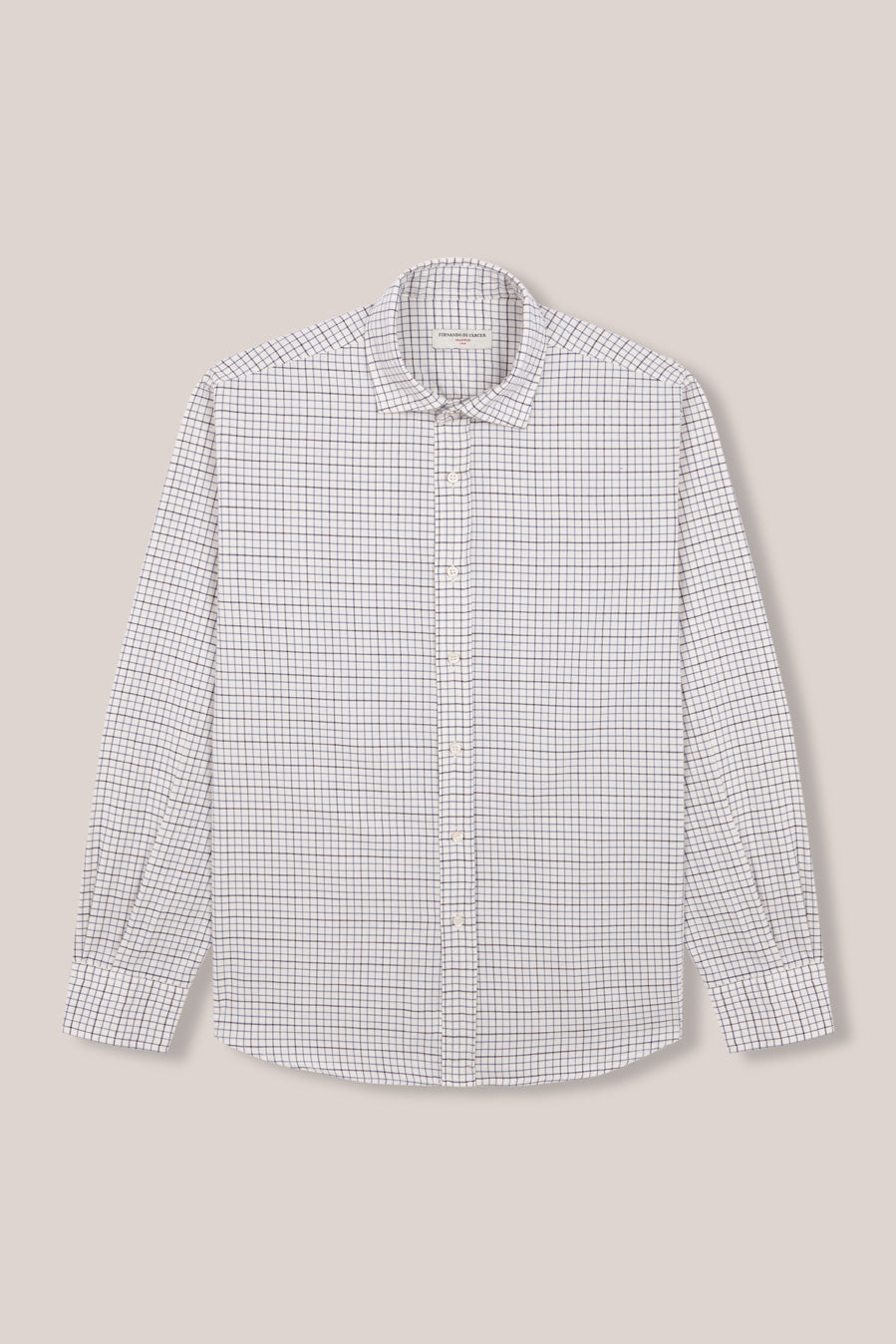 Camisa de Algodón - Viyela Cuadro Fino Burdeos y Marino