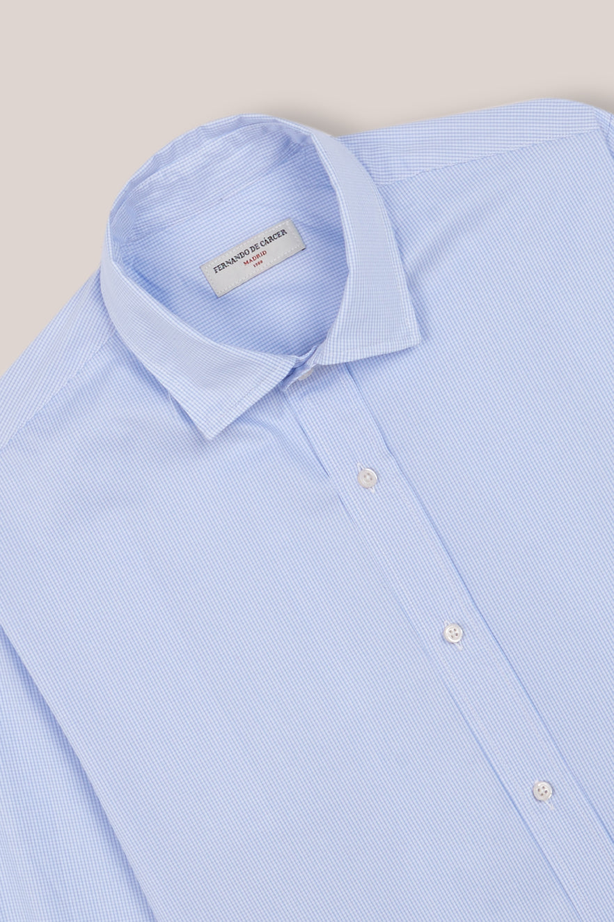 Camisa de Algodón - Microcuadros Azules - Fernando de Cárcer