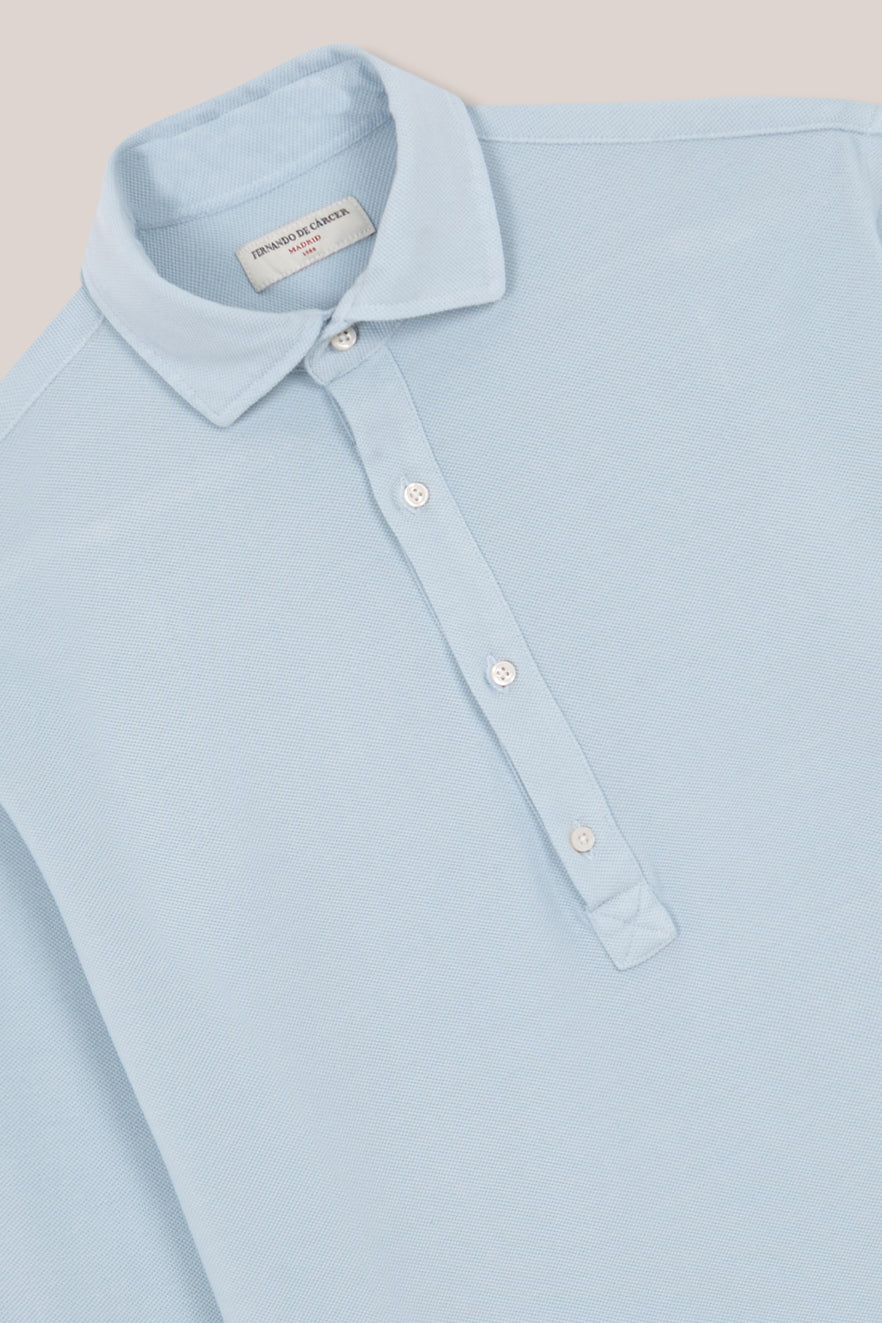 Polera de Piqué - Azul Celeste