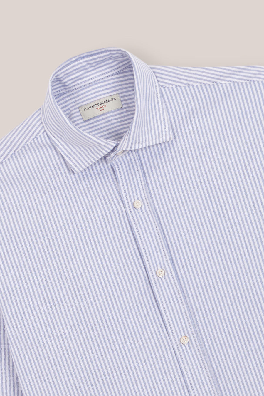 Camisa de Algodón - Oxford Rayas Azul y Blanco