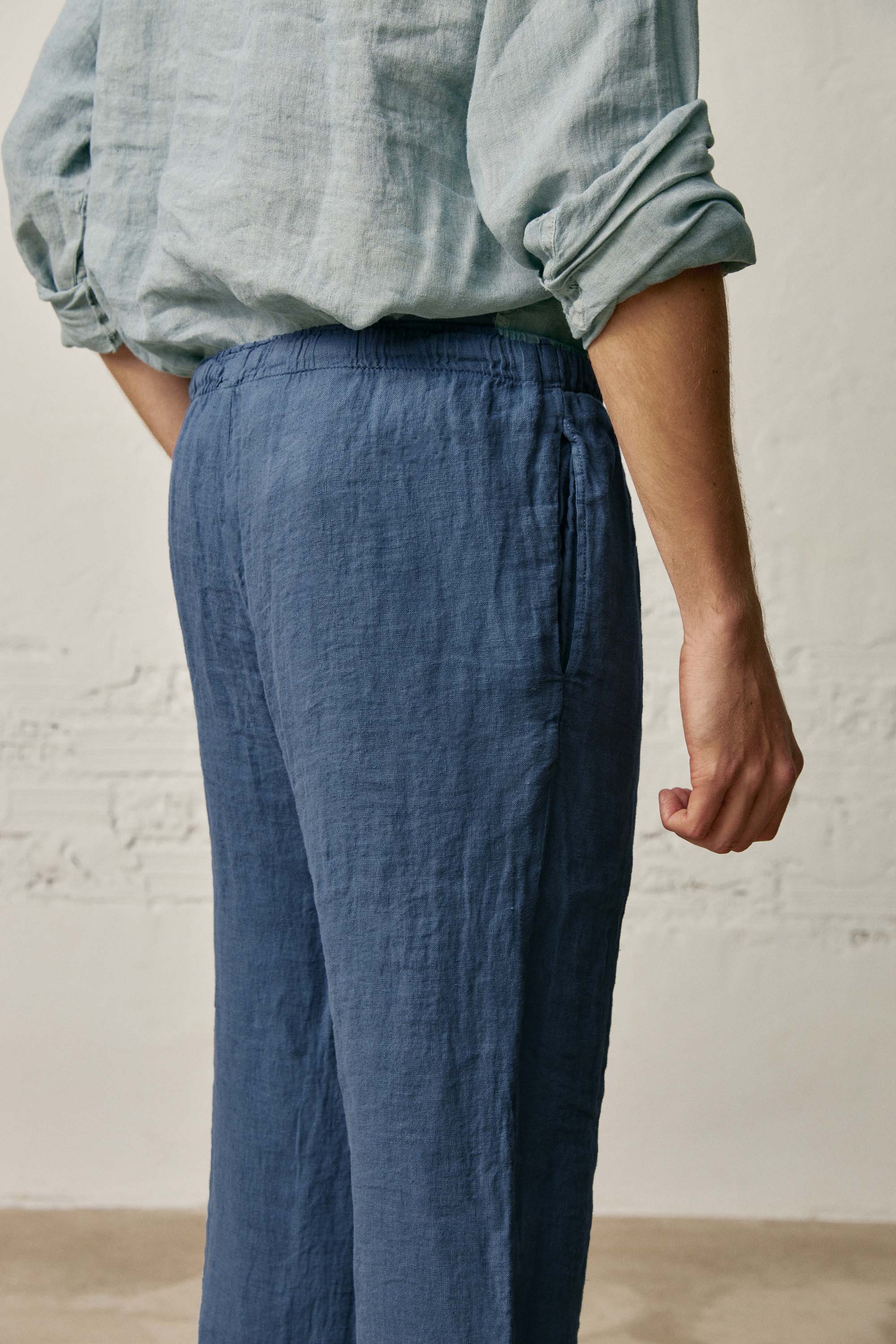 Pantalón Largo Lino - Azul Petróleo - Fernando de Cárcer