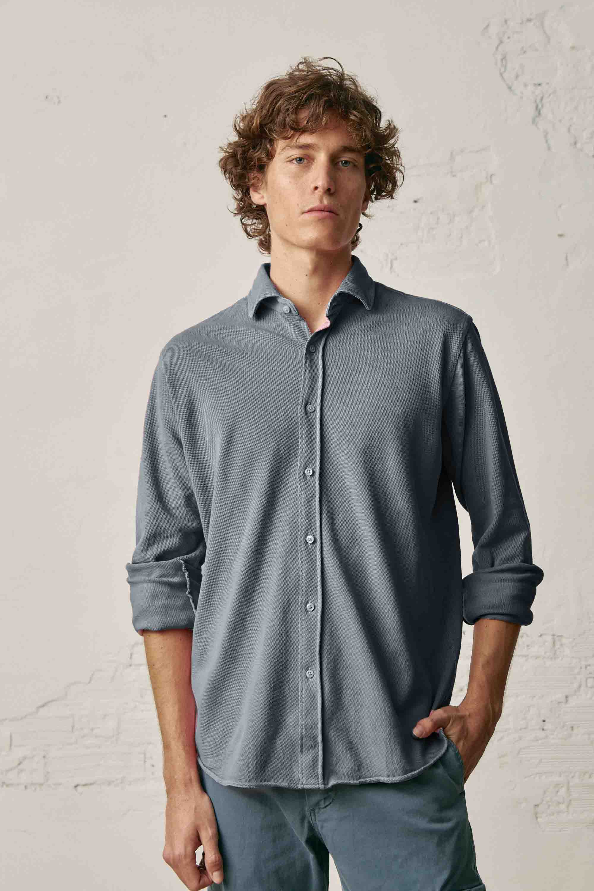Camisa de Piqué - Gris
