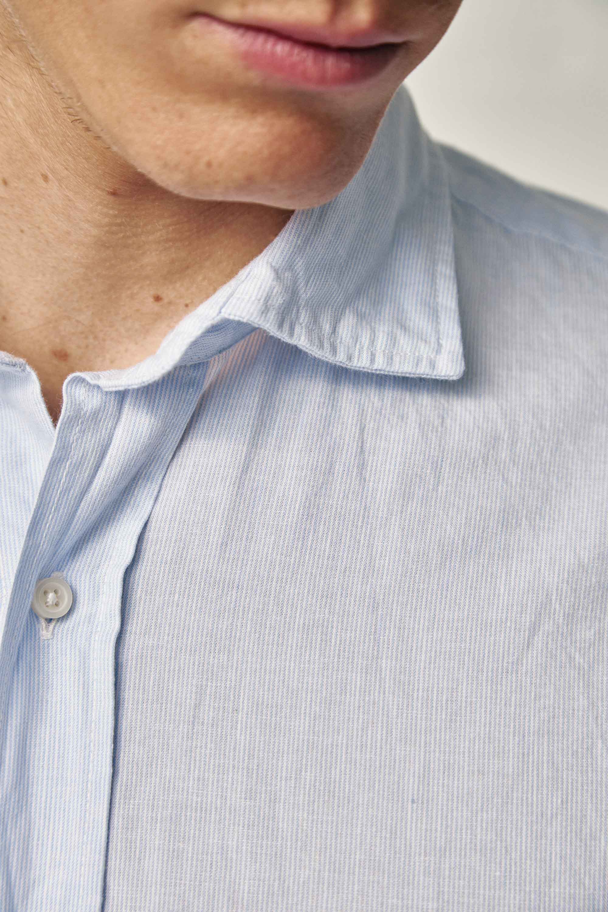 Polera de Agodon - Azul Mil Rayas - Fernando de Cárcer