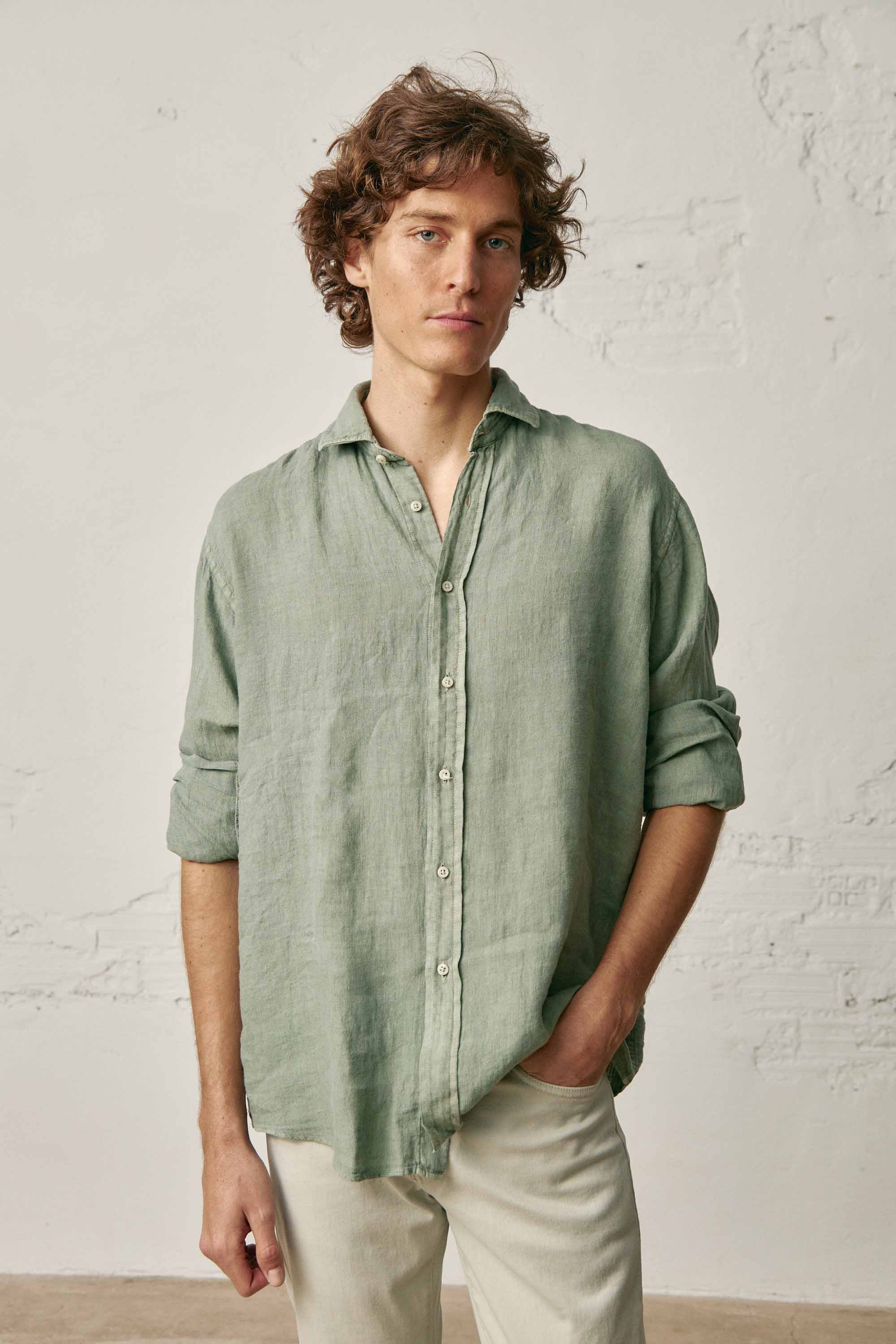 <tc>Shirt</tc> of <tc>Linen</tc> - White