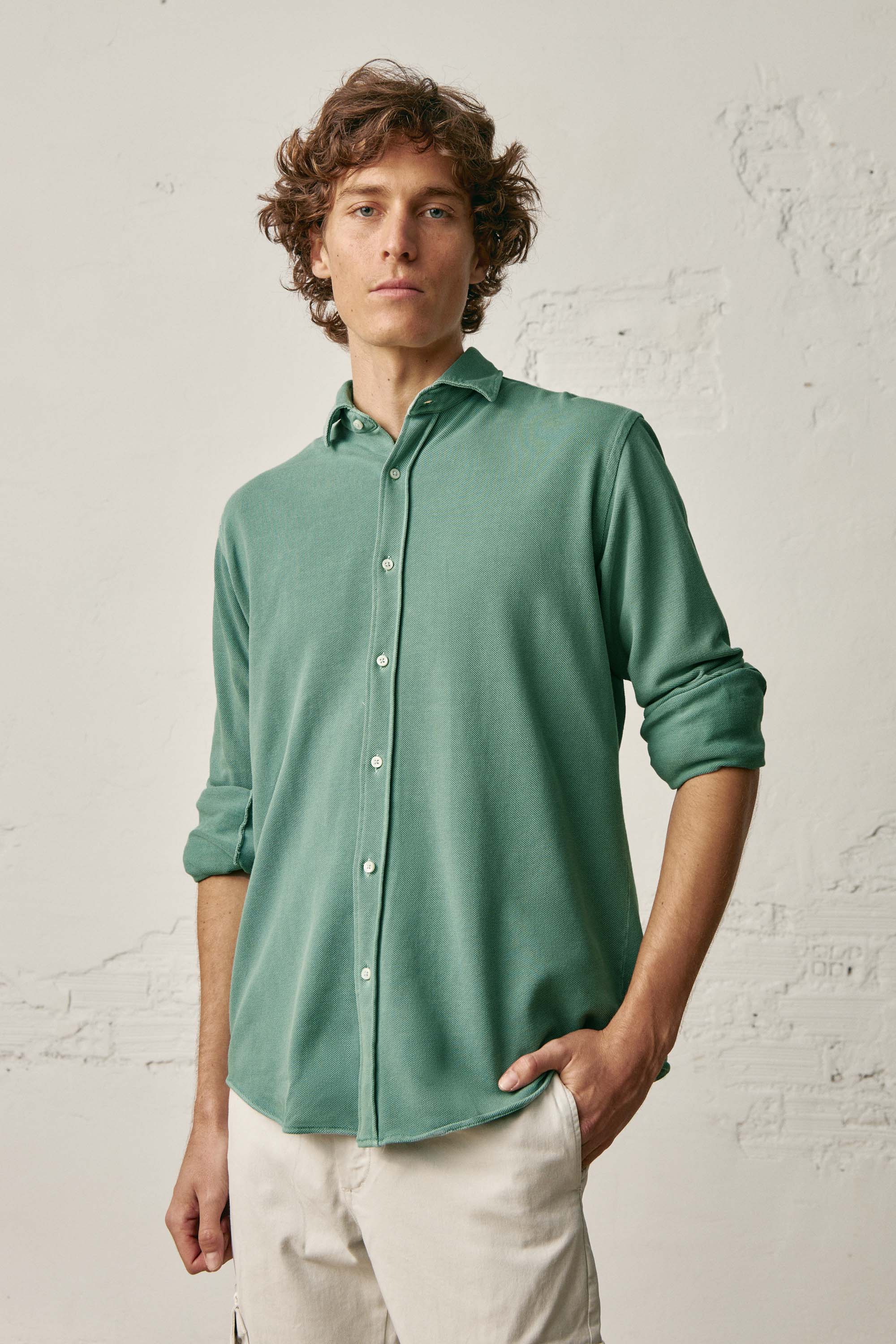 Piqué <tc>Shirt</tc> - Petroleum Green