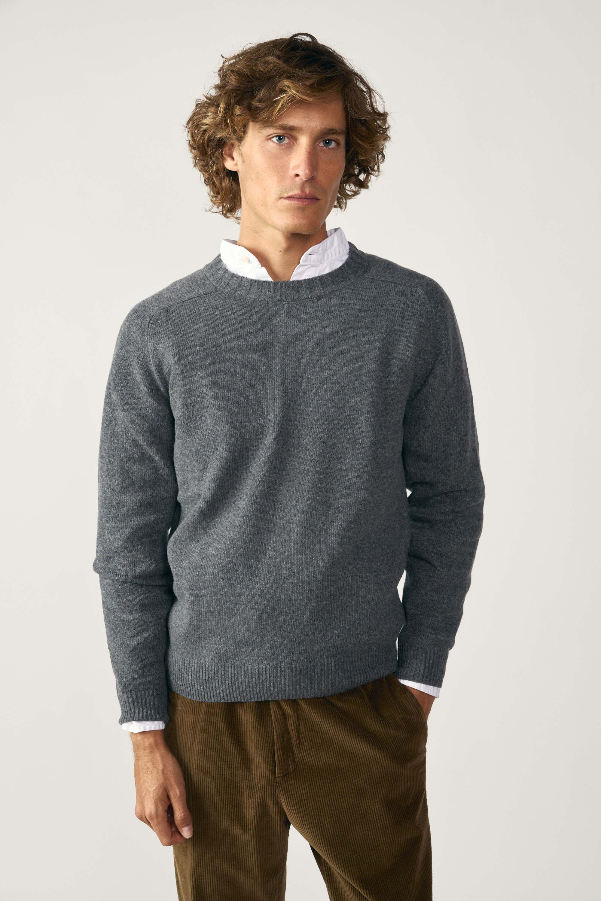 Jersey Cuello Redondo Lambswool - Gris Oscuro