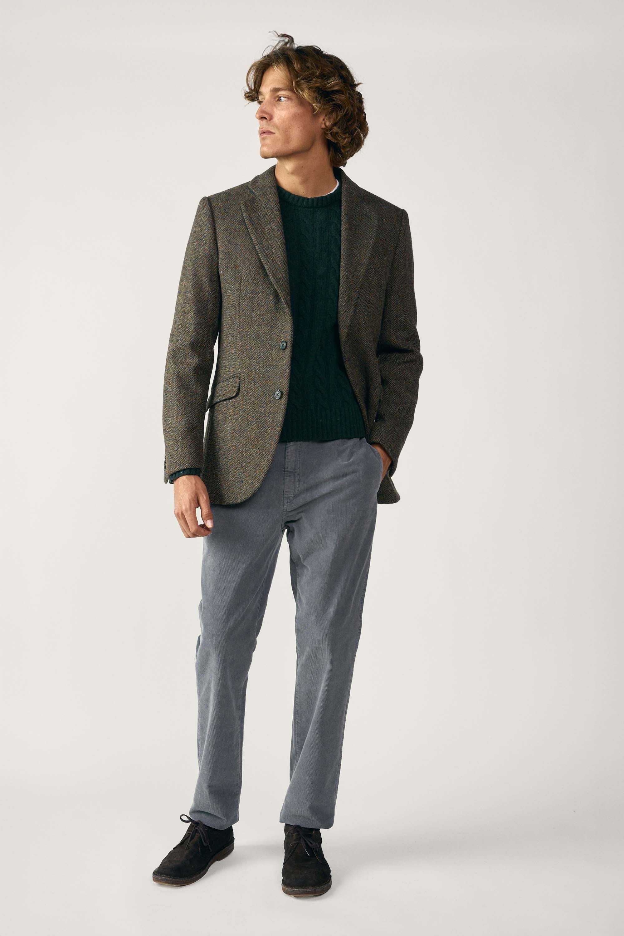 <tc>Blazer</tc> Tweed - Brown Herringbone