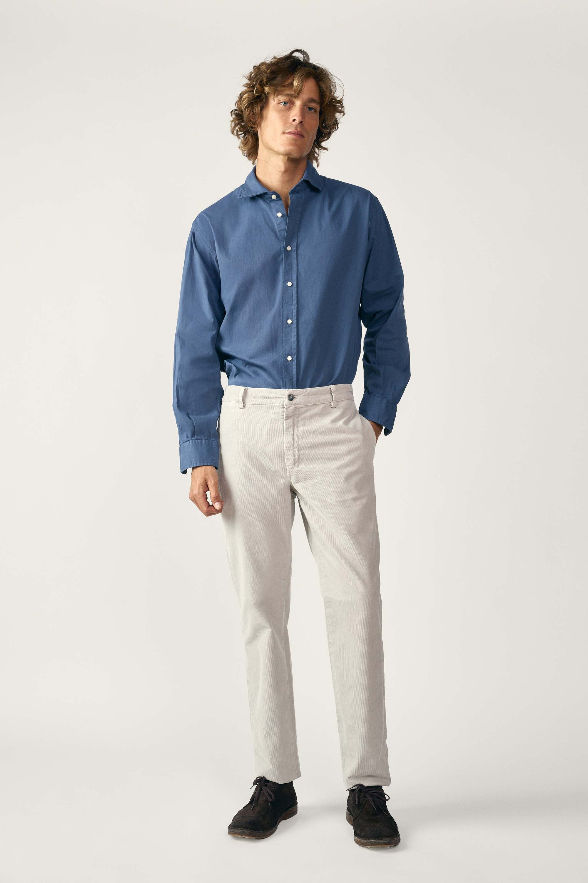 Camisa De Popelín - Azul