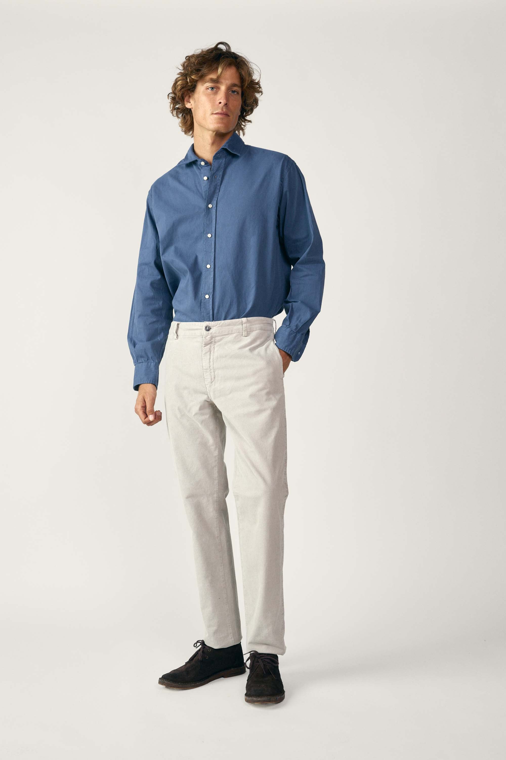 Camisa De Popelín - Azul