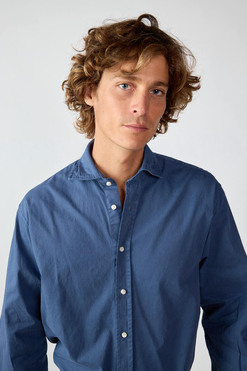 Camisa De Popelín - Azul