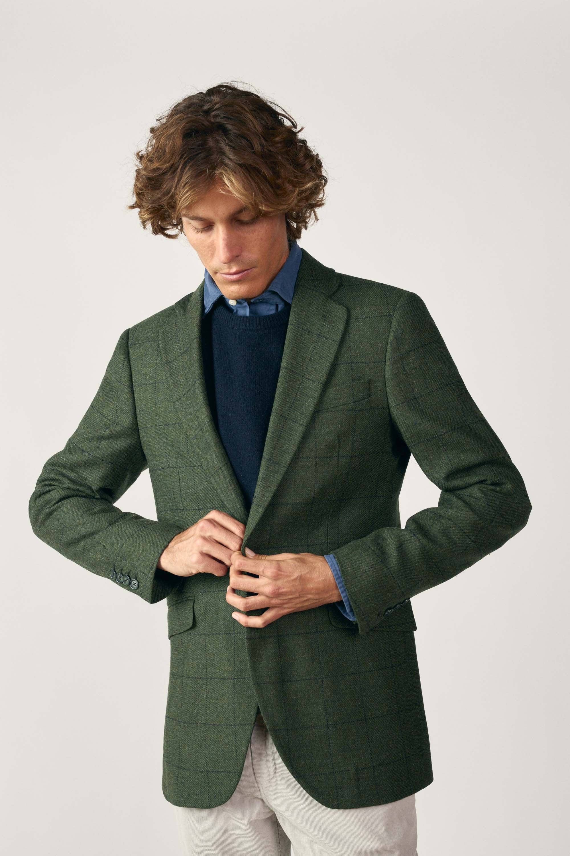 <tc>Blazer</tc> Tweed - Brown Herringbone