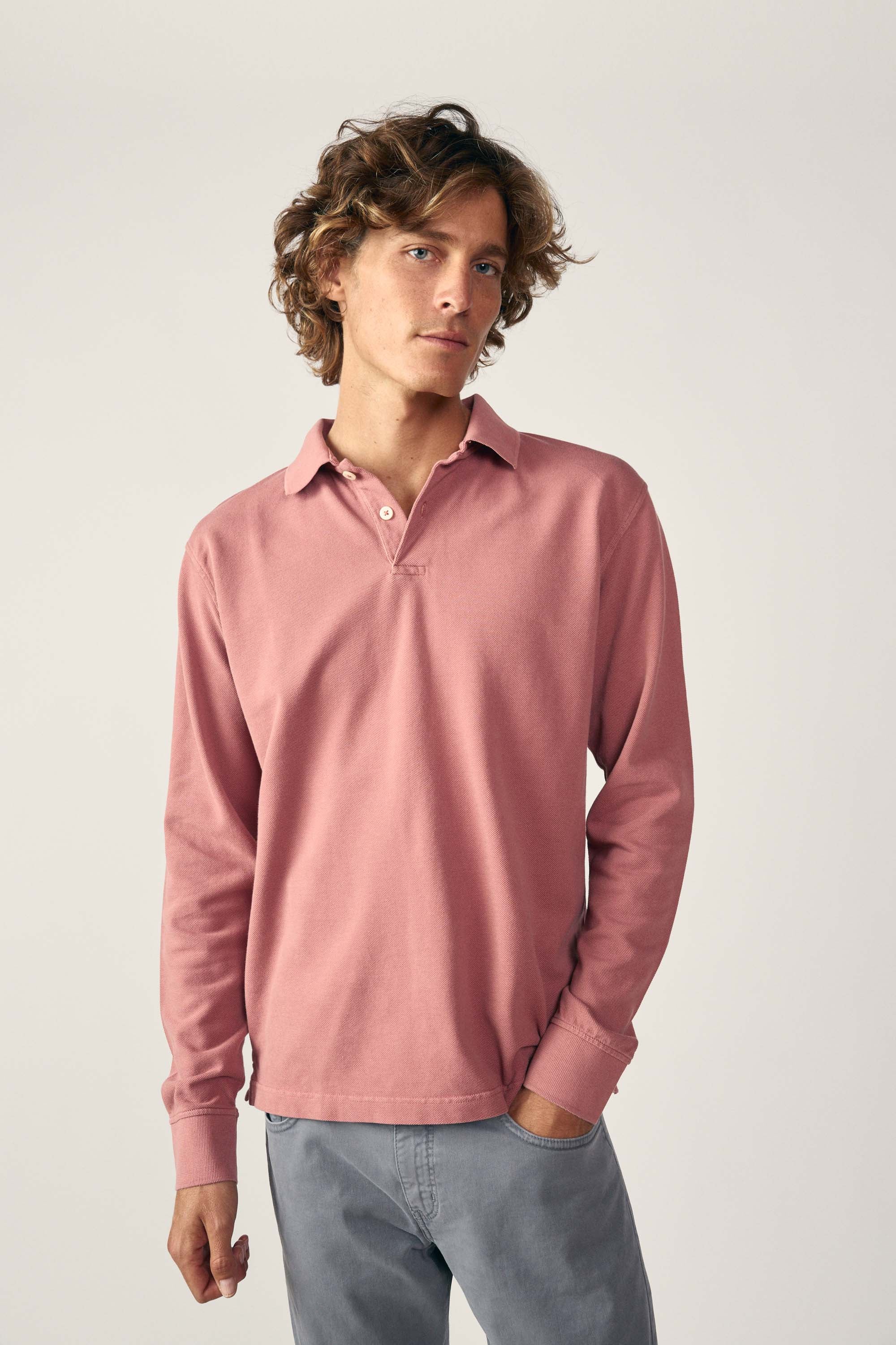 <tc>Polo</tc> Long Sleeve - Salmon