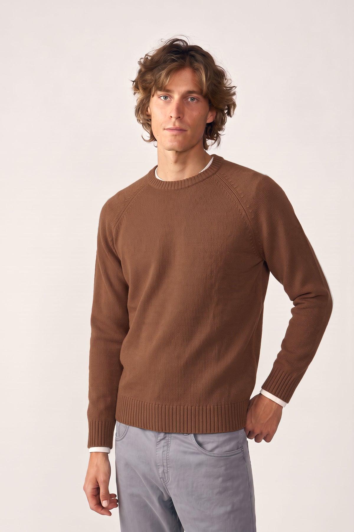 Jersey Cuello Redondo Lambswool - Chocolate