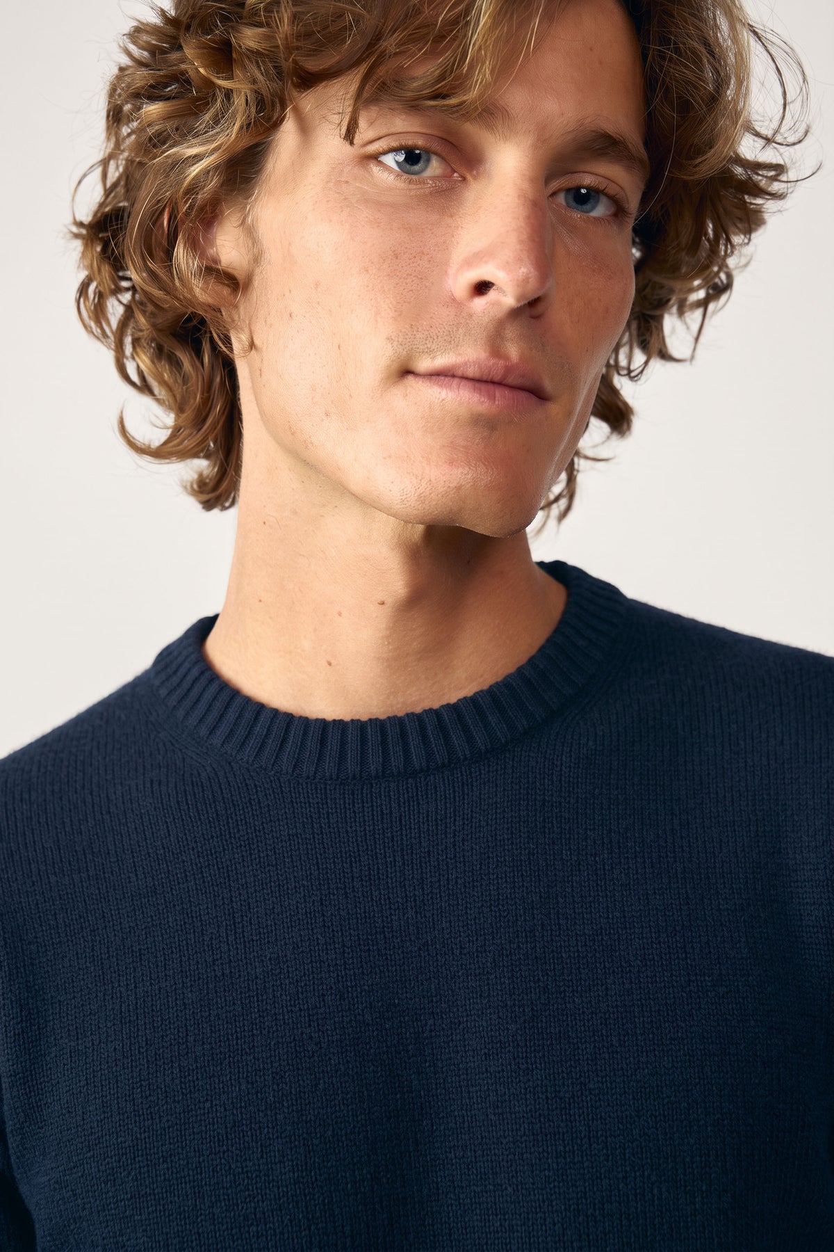 Jersey Cuello Redondo Lambswool - Azul Marino