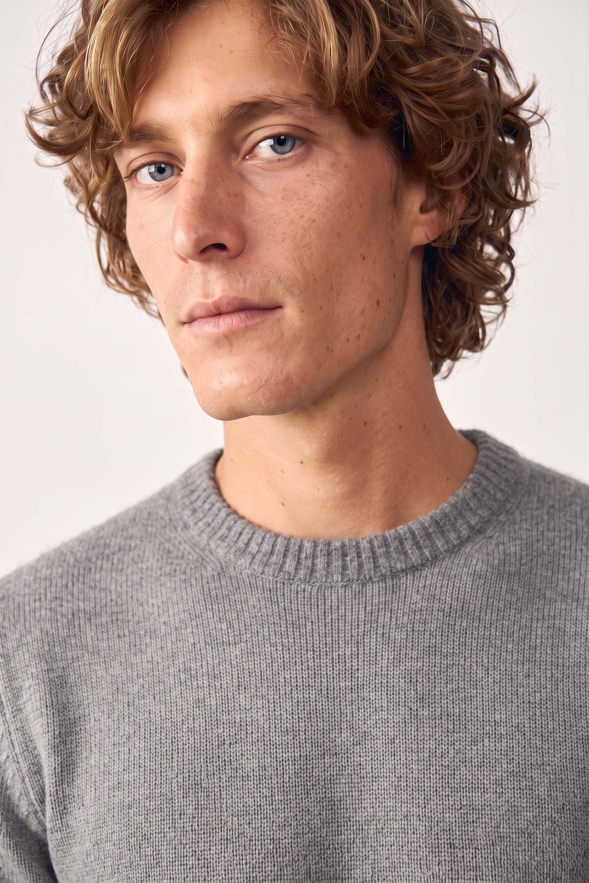 Jersey Cuello Redondo Lambswool - Gris Claro