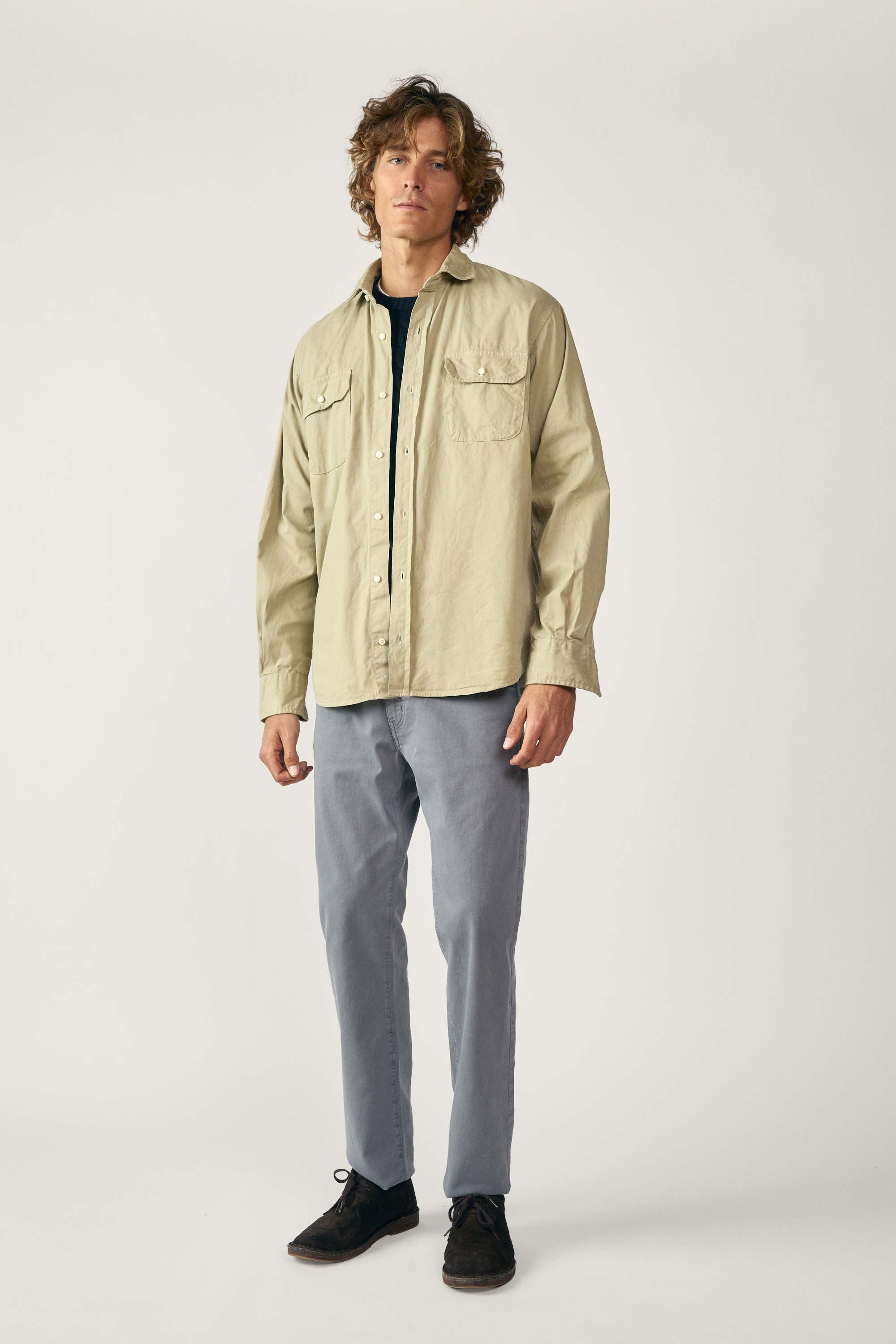 Camisa de Popelín Dos Bolsillos - Beige Tostado