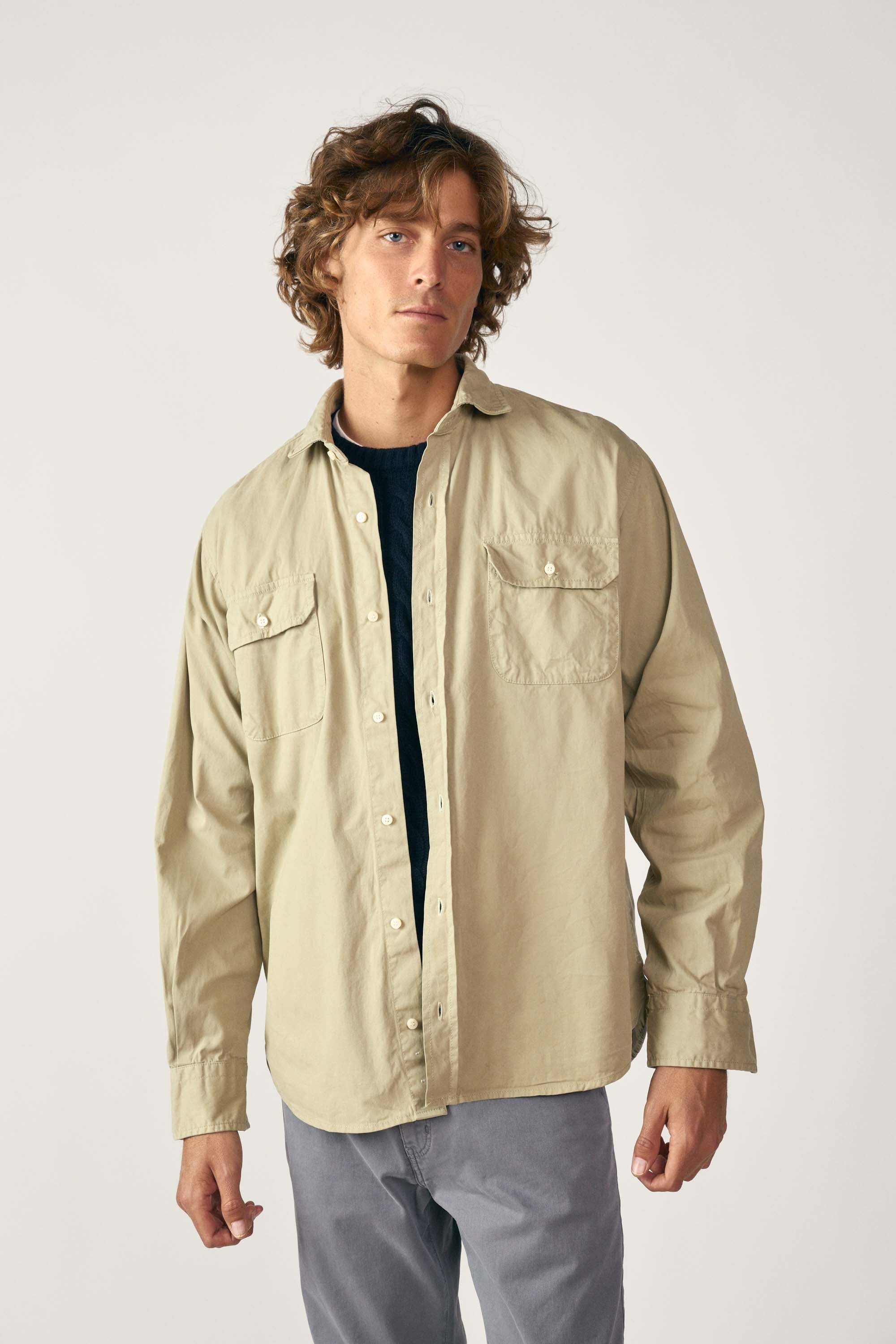 Camisa de Popelín Dos Bolsillos - Beige Tostado