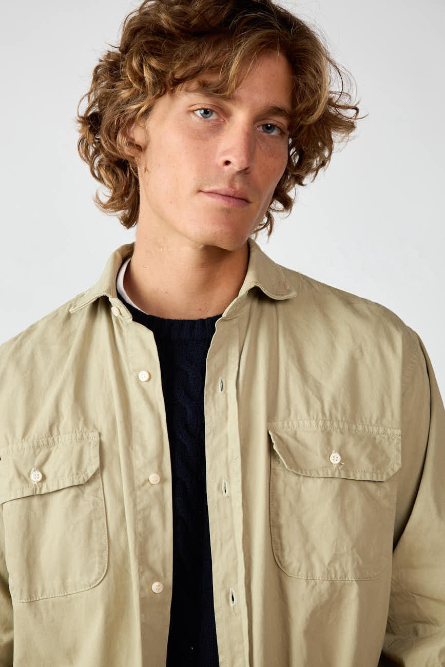 Camisa de Popelín Dos Bolsillos - Beige Tostado