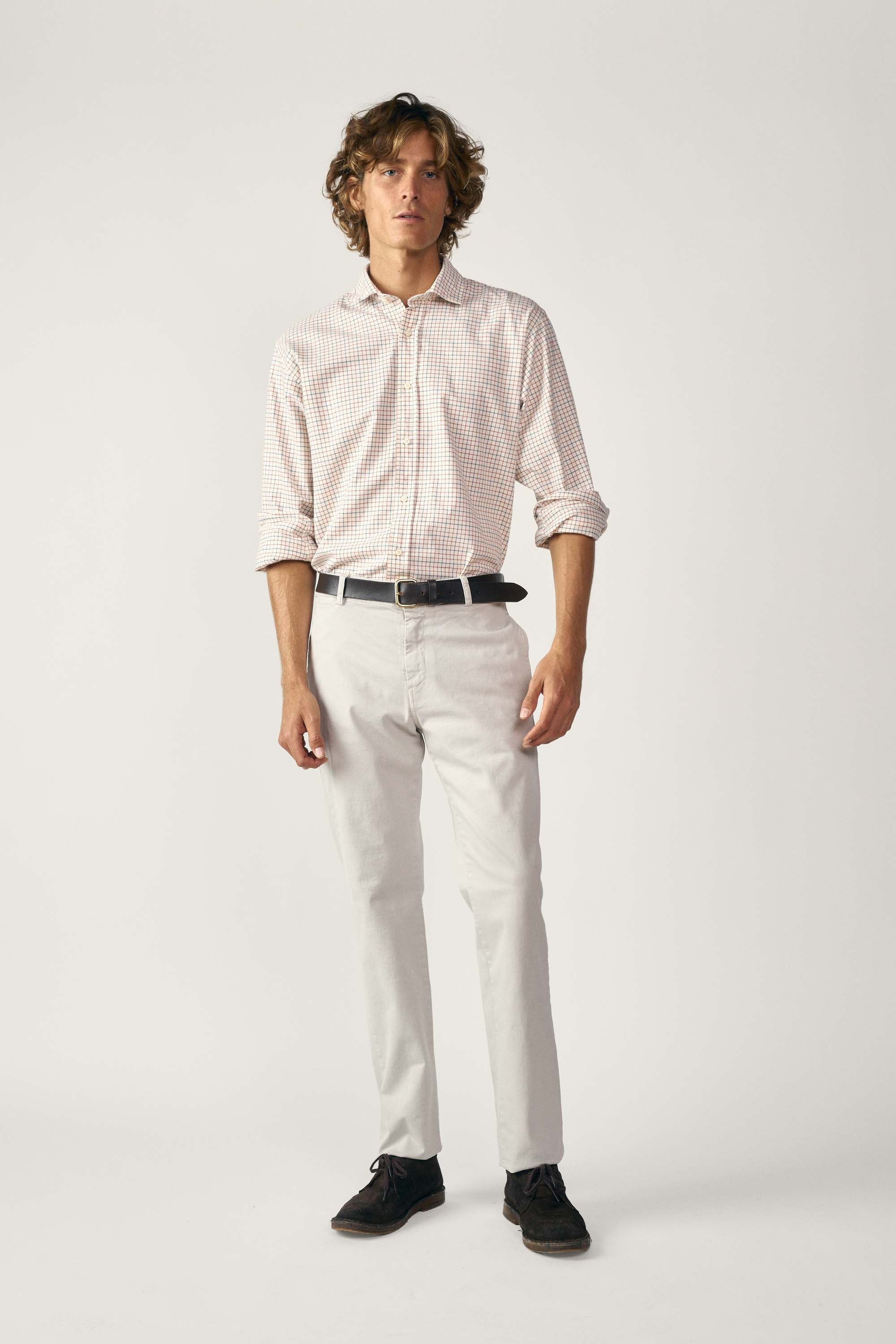 Camisa de Algodón - Viyela Cuadros Azul y Rojo