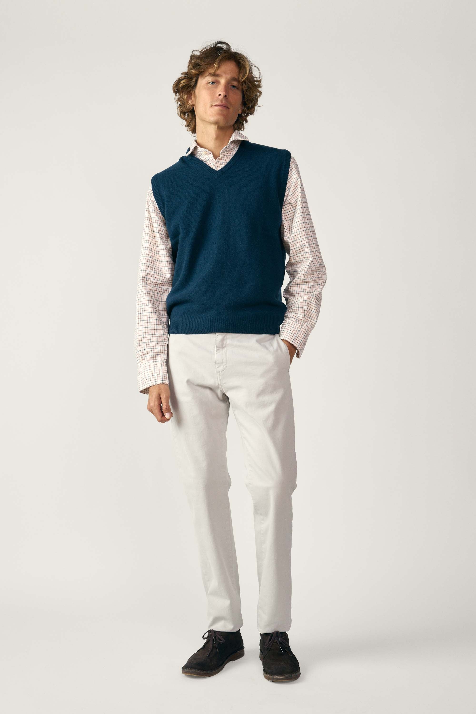  <tc>Wool</tc> Vest - Petrol Blue