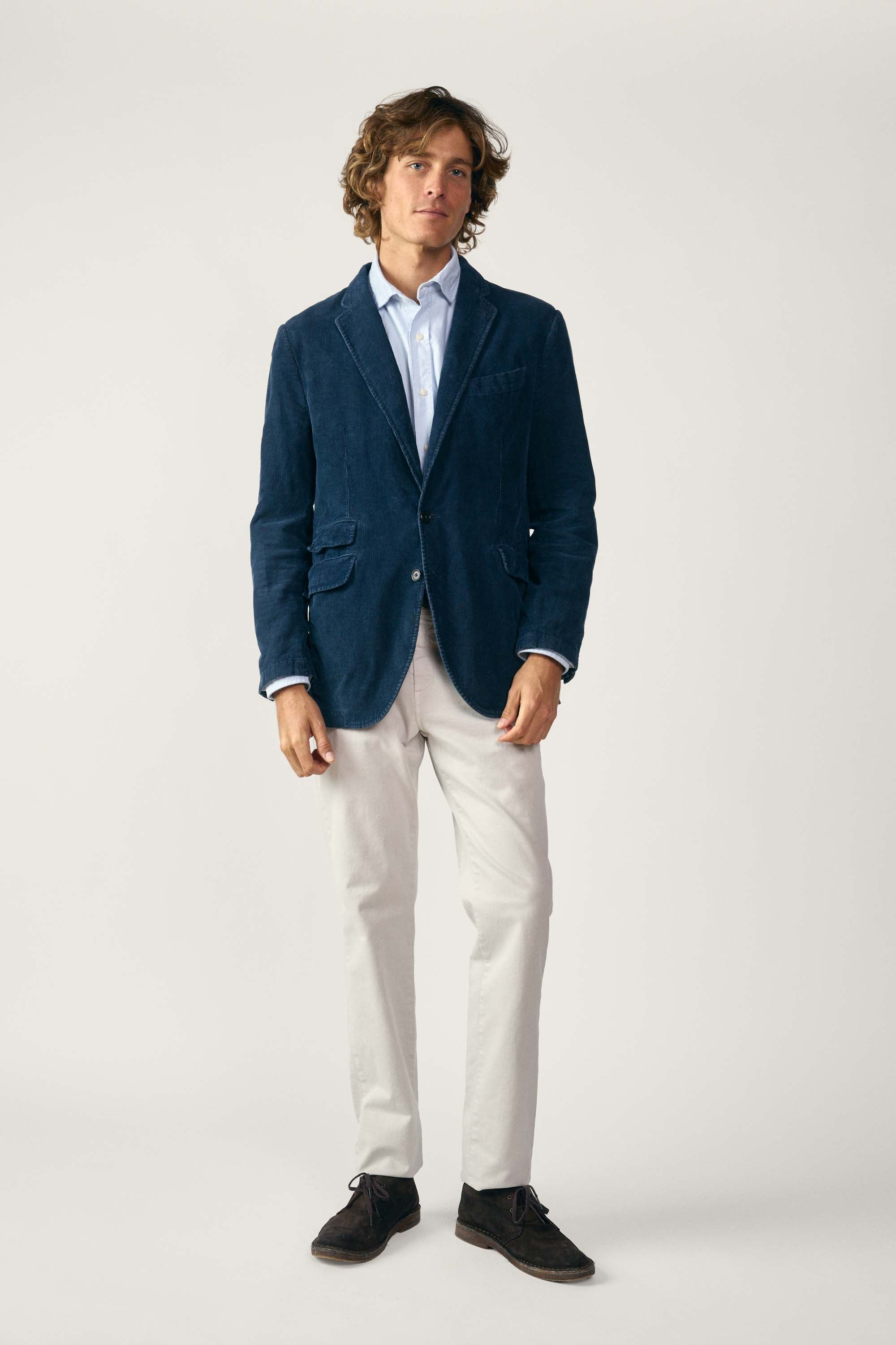 <tc>Blazer</tc> of <tc>11-Wales Corduroy</tc> - Navy Blue