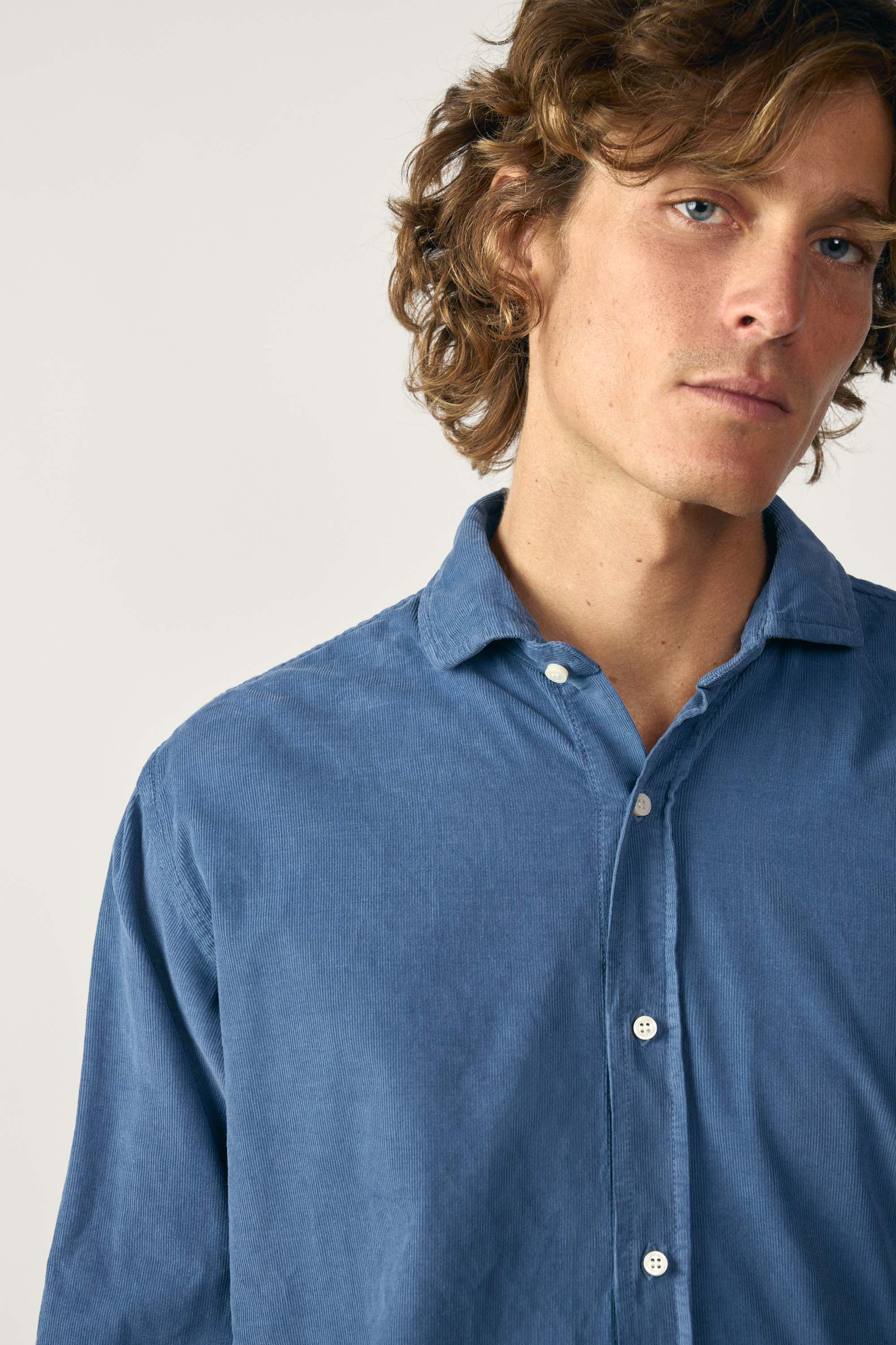 Camisa Micropana - Azul Marino