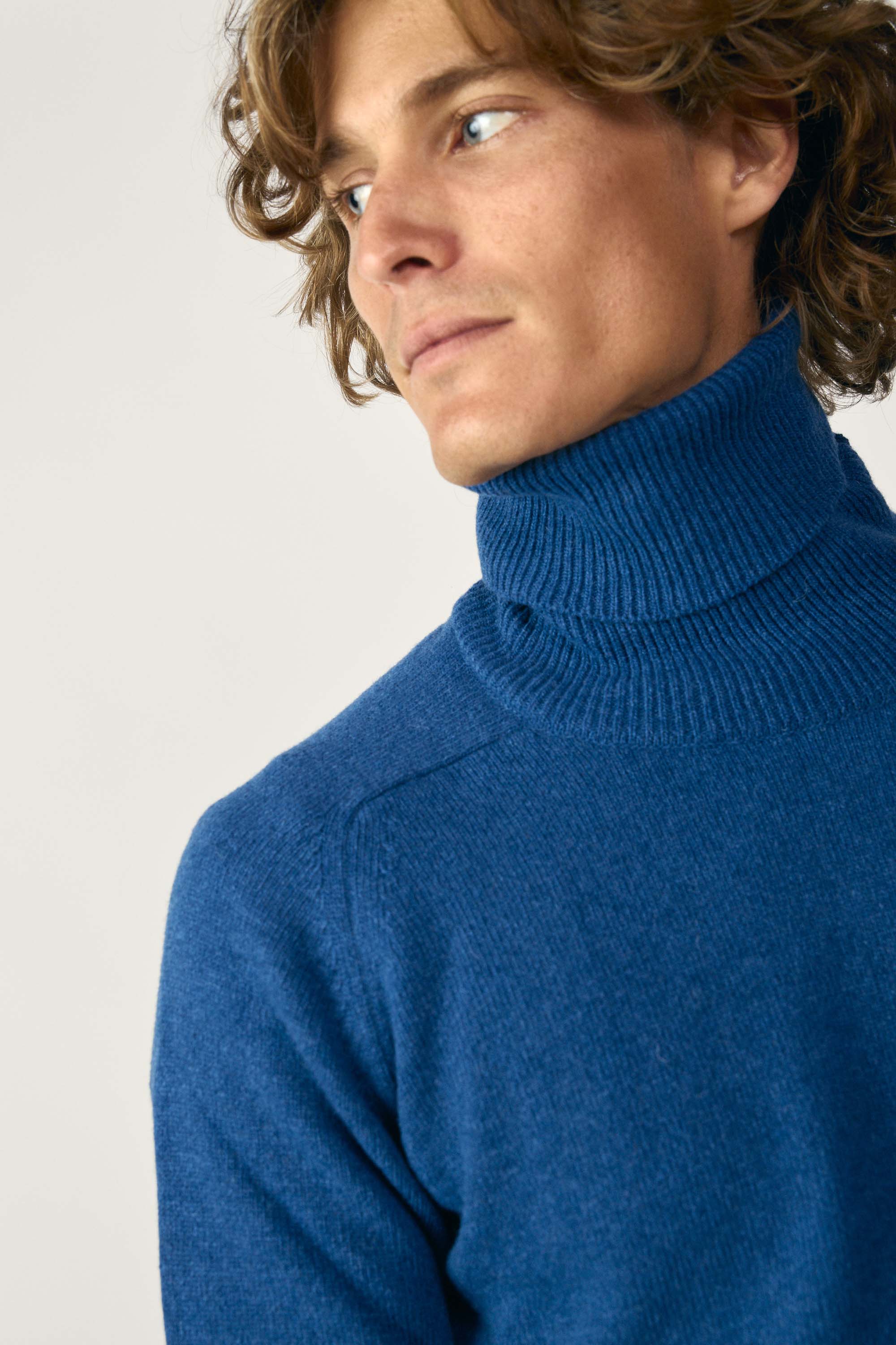 Jersey Cuello Vuelto Lambswool - Azul