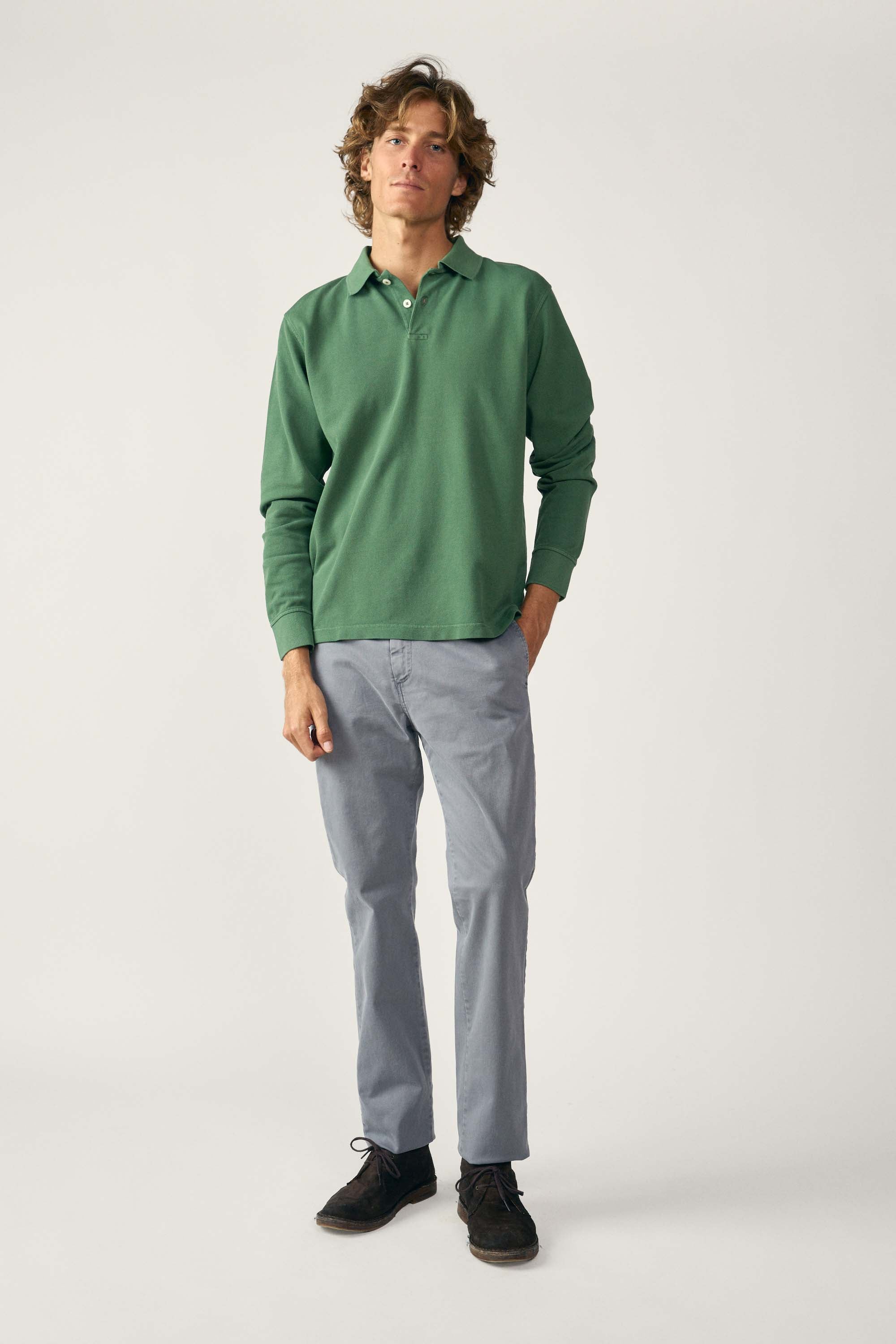 Polo Manga Larga - Verde