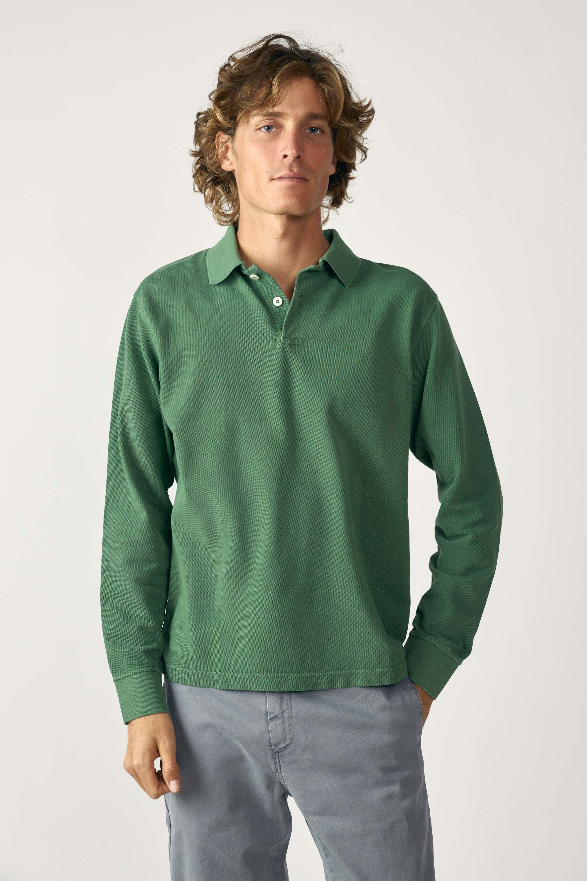 Polo Manga Larga - Verde