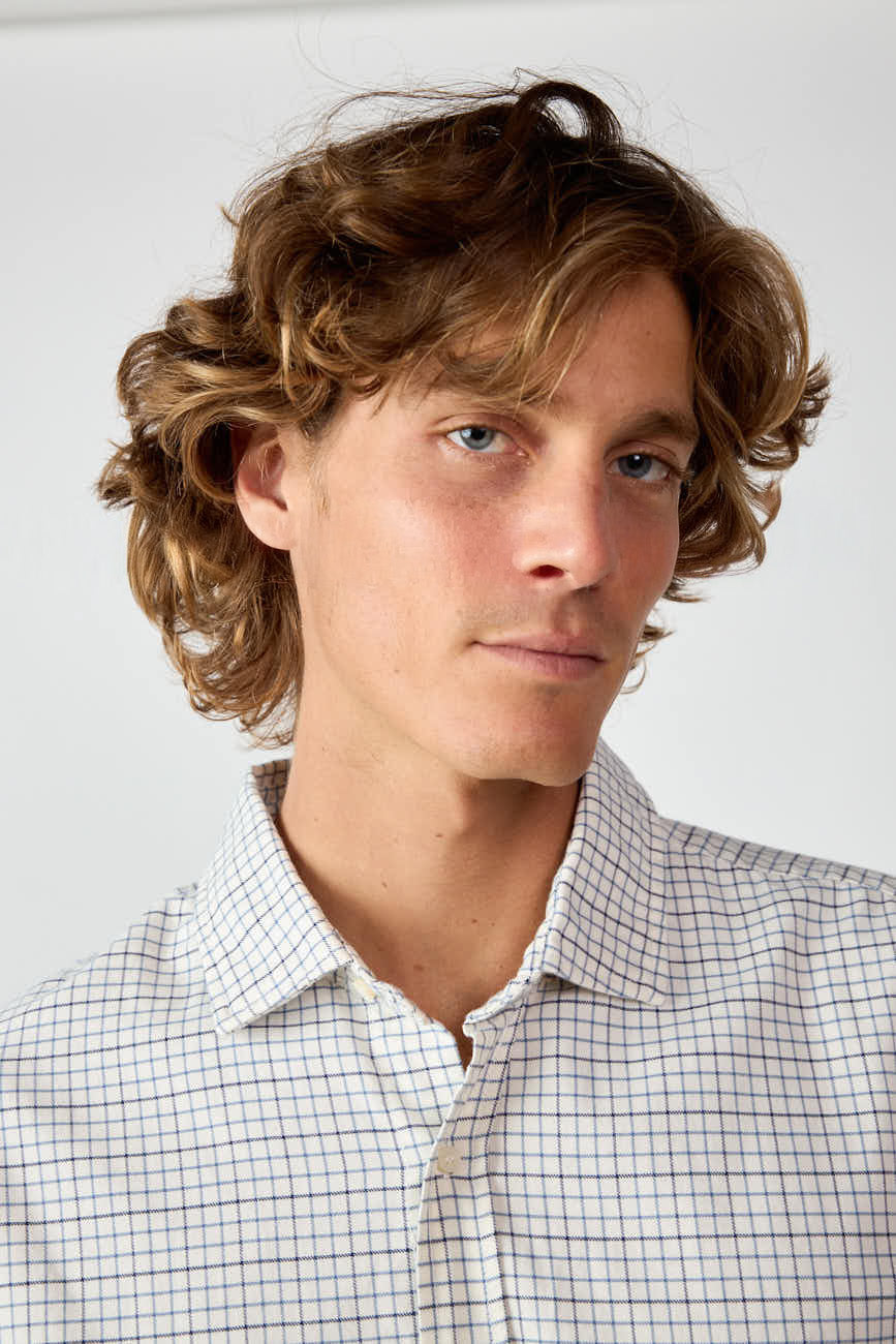 Camisa de Algodón - Viyela Cuadros Azul y Marino