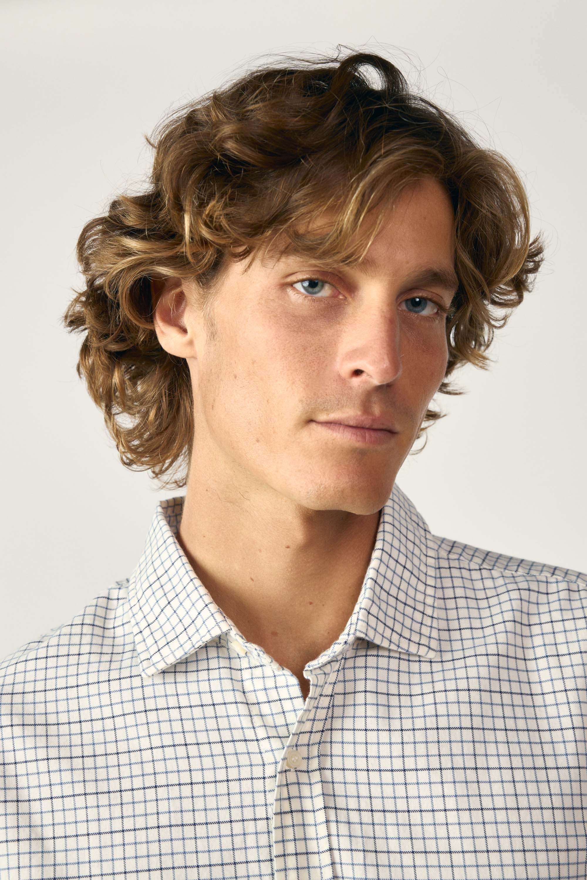 Camisa de Algodón - Viyela Cuadros Azul y Marino