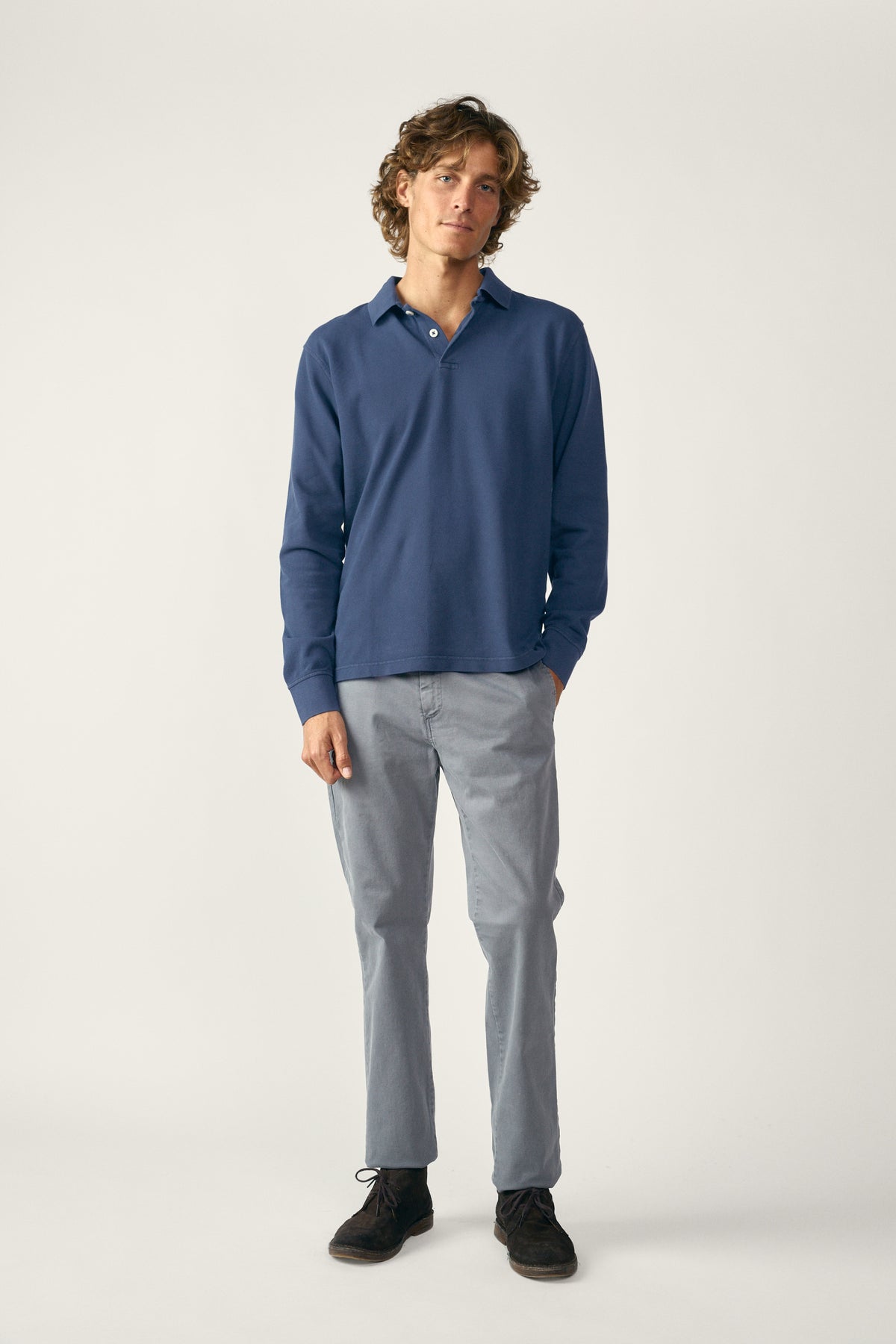Polo Manga Larga - Azul - Fernando de Cárcer