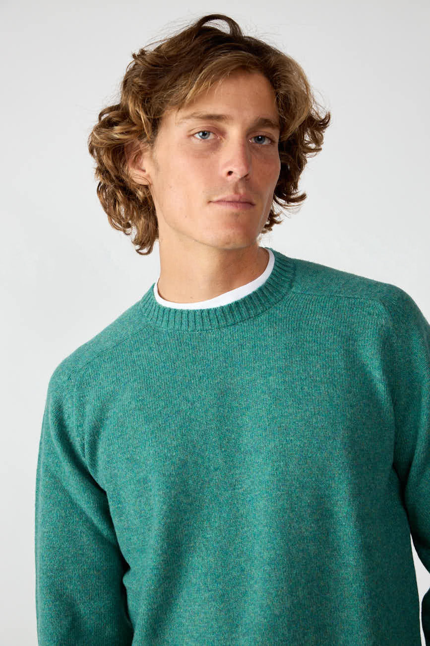 Jersey Cuello Redondo Shetland - Verde Celeste