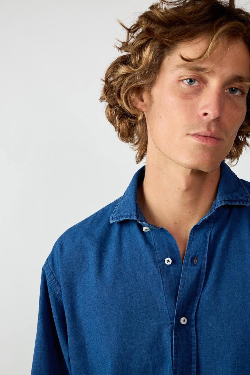 Camisa de Algodón - Vaquera Oscura