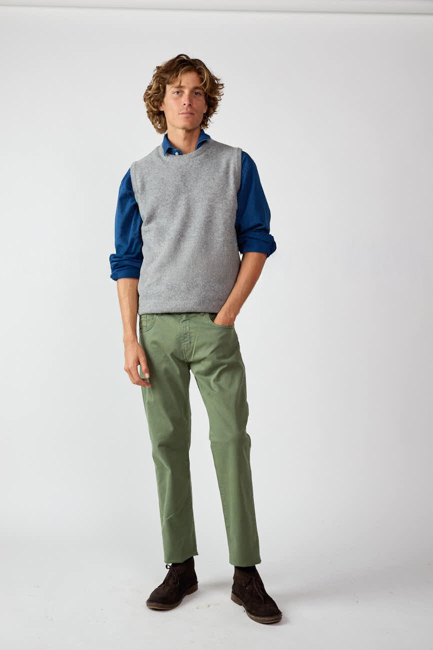 Chaleco Cuello Redondo Lambswool - Gris