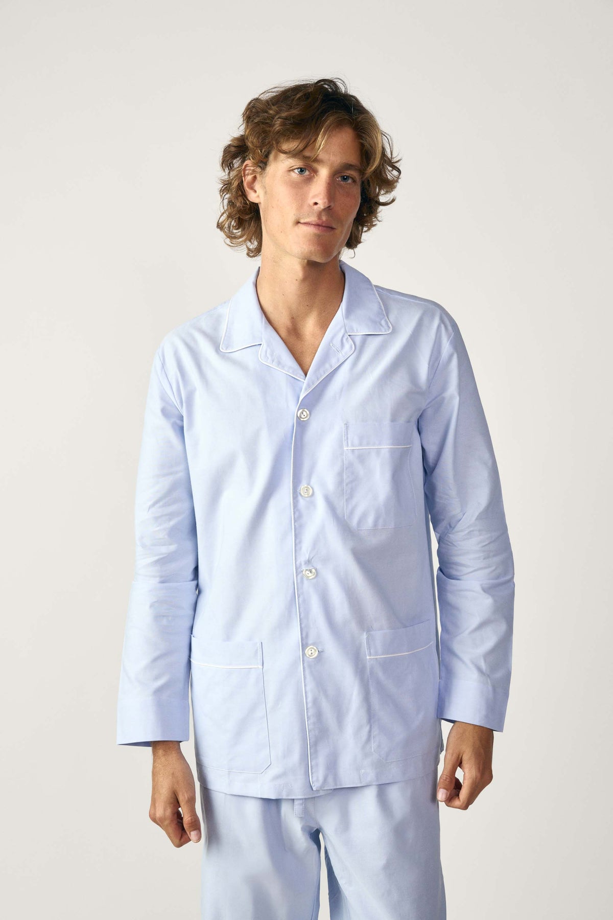 Pijama Algodon - Oxford Azul