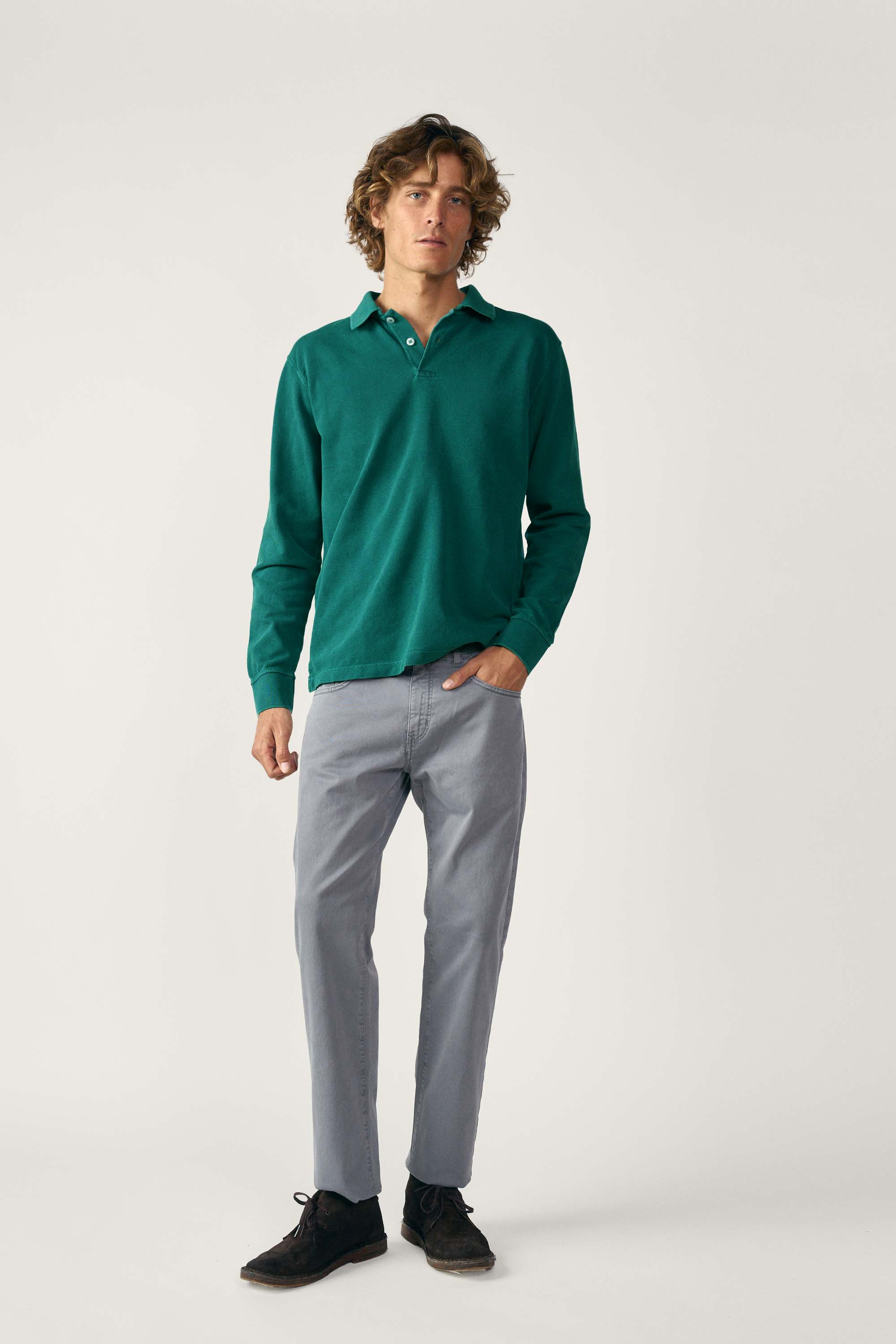 Polo Manga Larga - Verde Botella