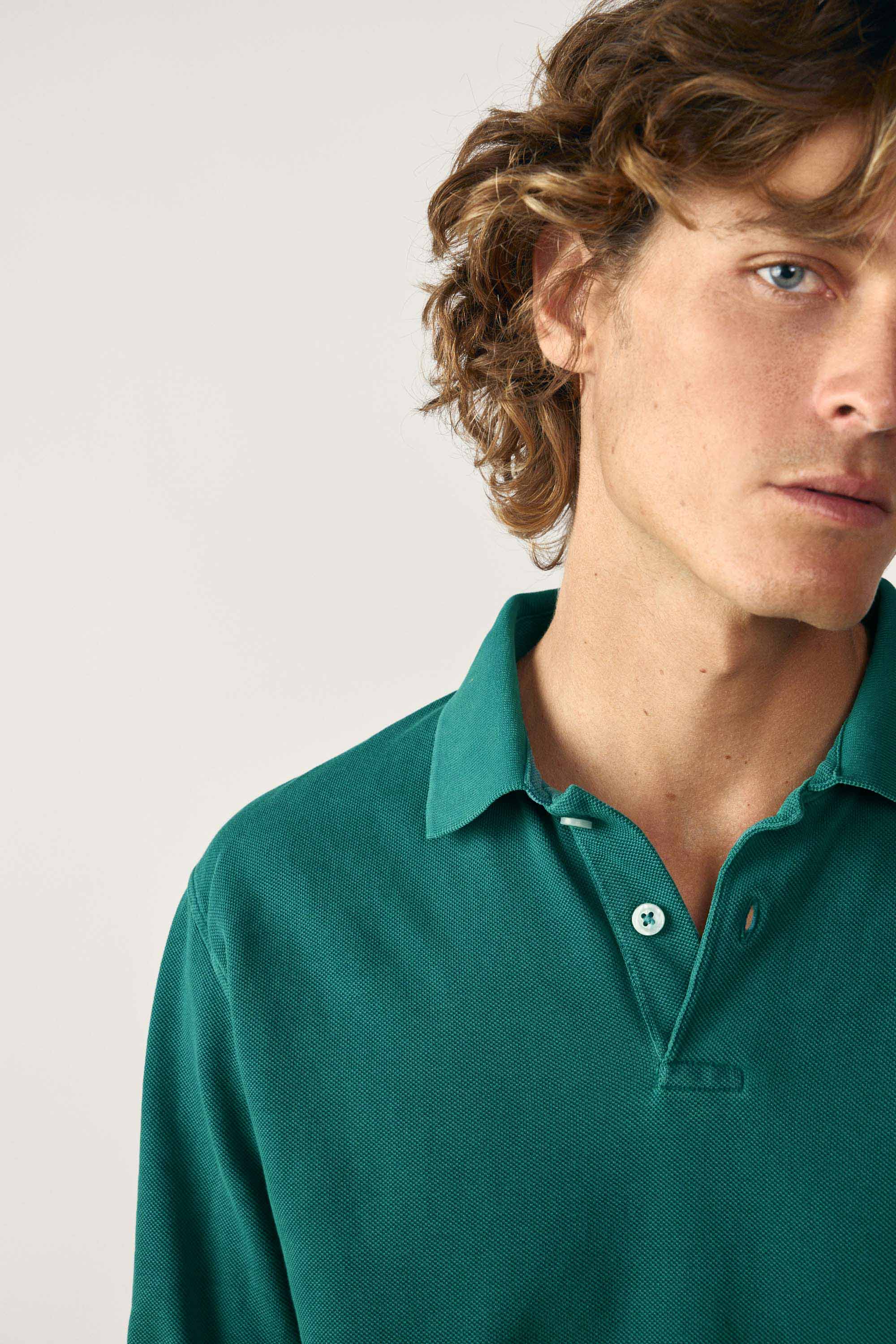 Polo Manga Larga - Verde Botella