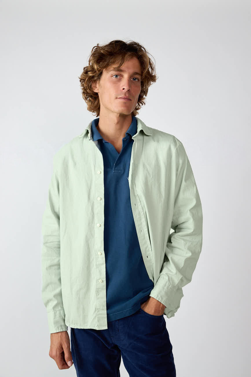 Camisa De Popelín - Verde Claro