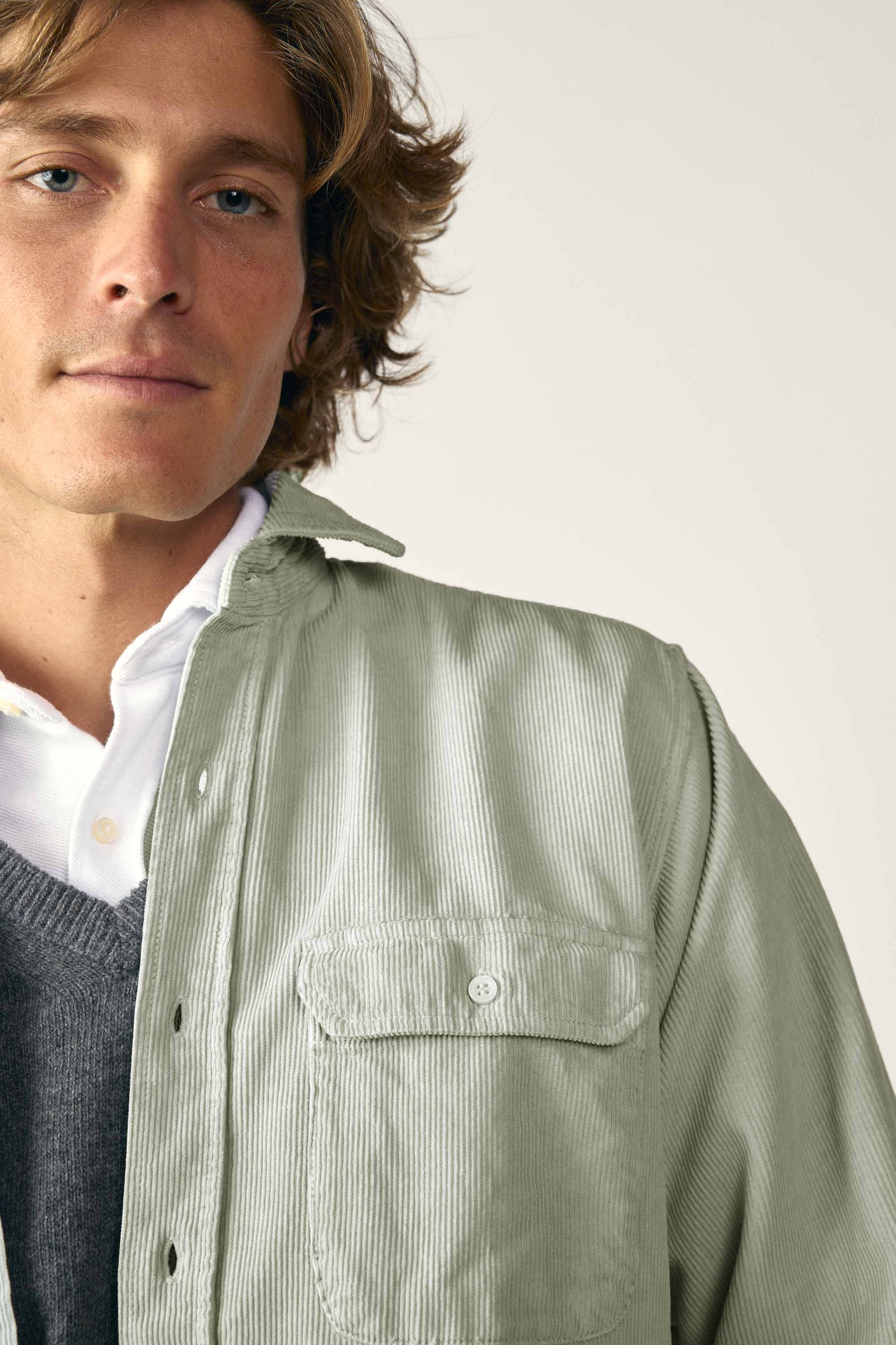 Camisa de Pana Dos Bolsillos - Beige