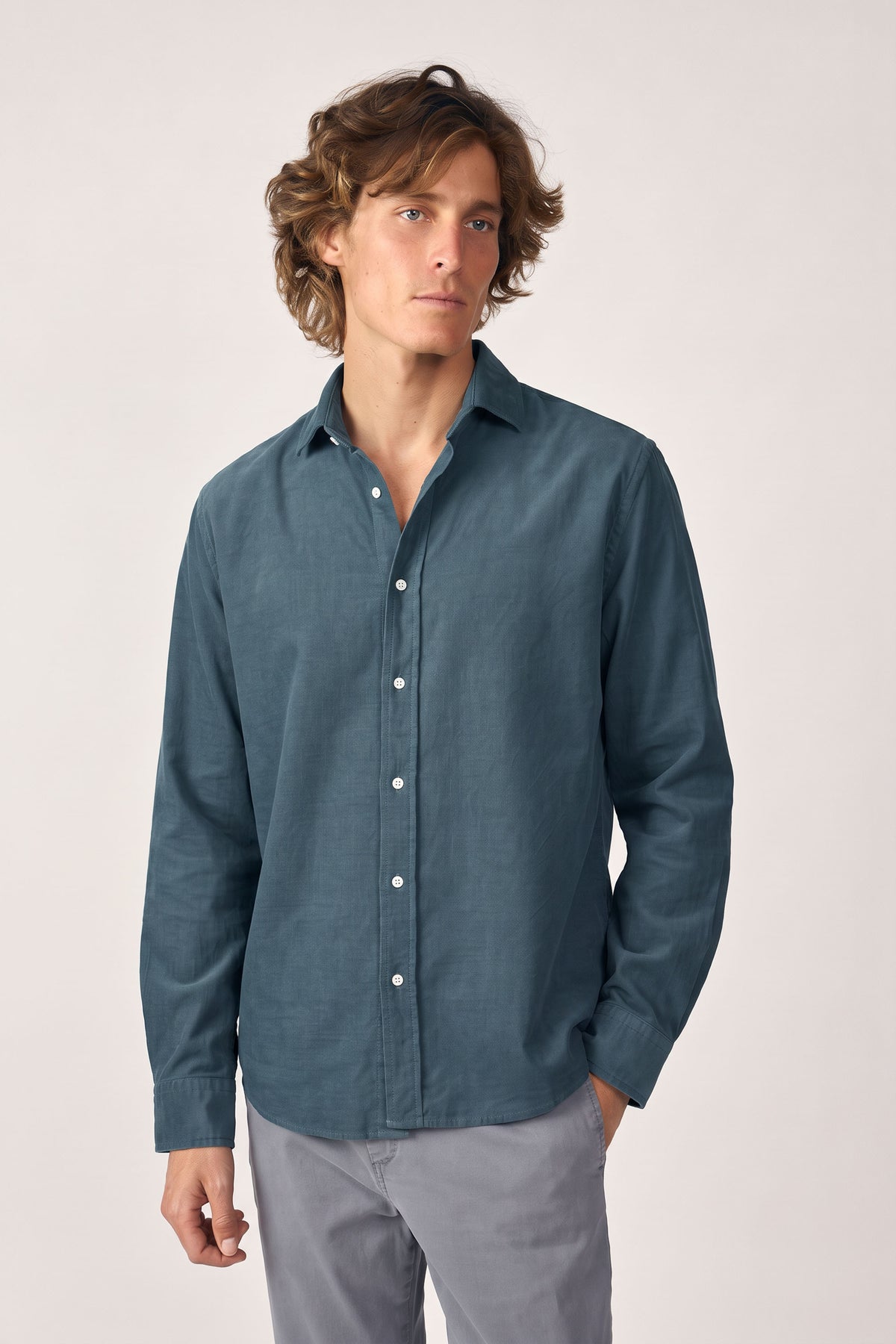 Camisa Micropana - Azul Petróleo