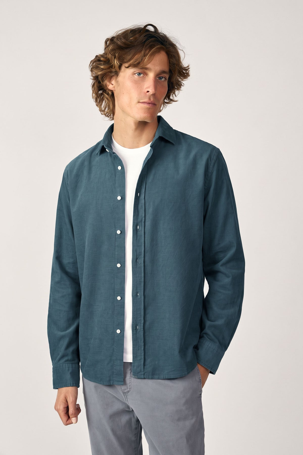 Camisa Micropana - Azul Petróleo