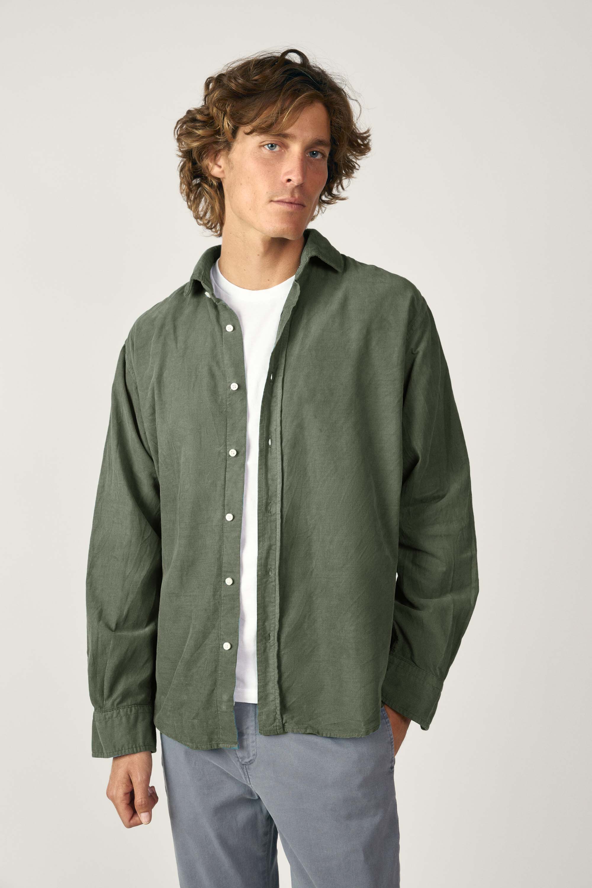 Camisa Micropana - Verde Khaki