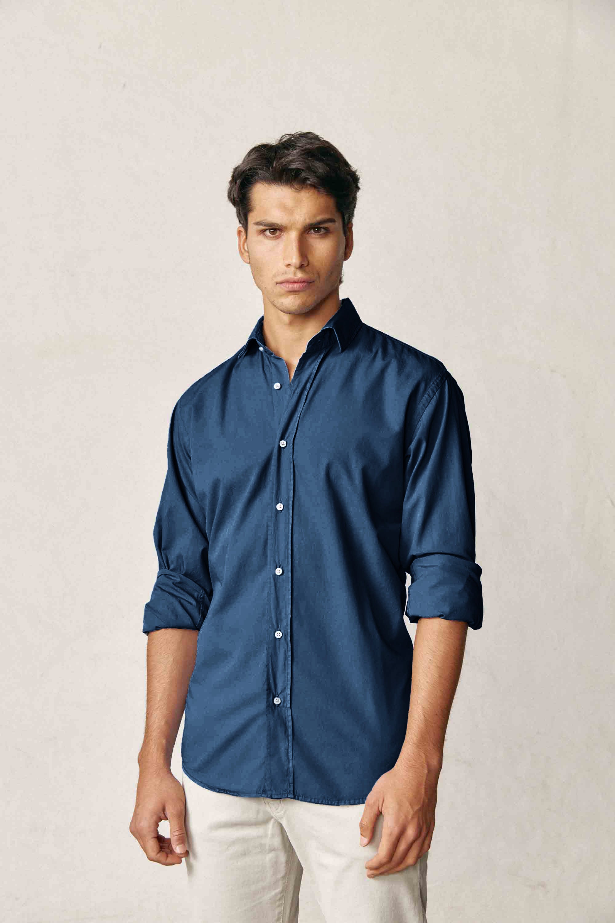 Camisa de Popelín - Azul Marino