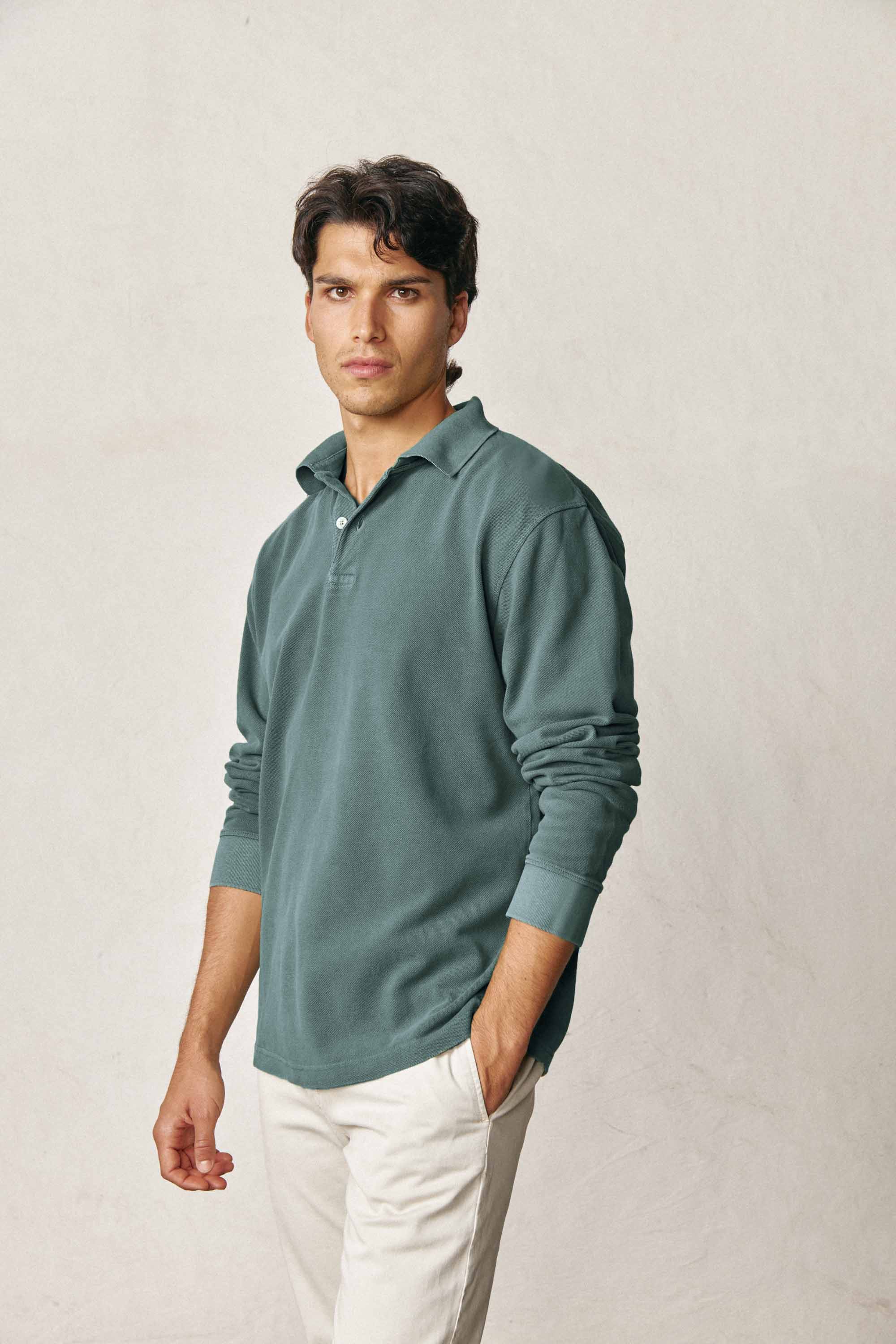Polo Manga Larga - Verde 28